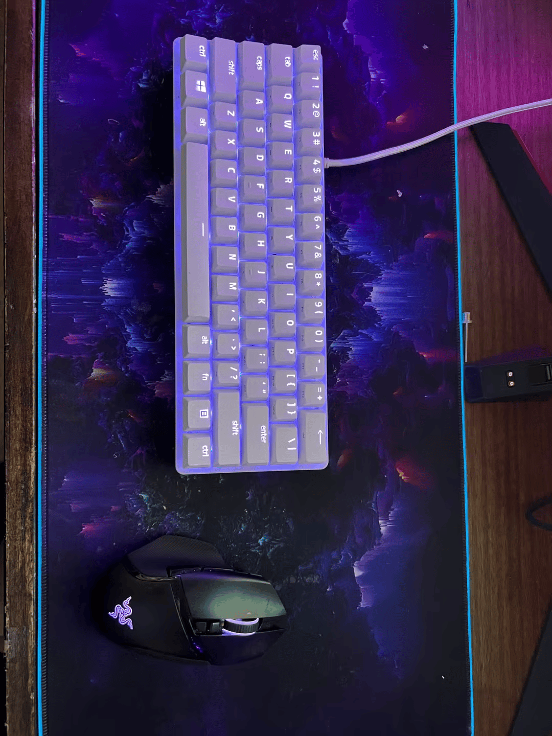 Full Custom Gaming Setup, PC, 2 Monitors, Keyboard, Wireless Mouse with Charging Dock and Mousepad