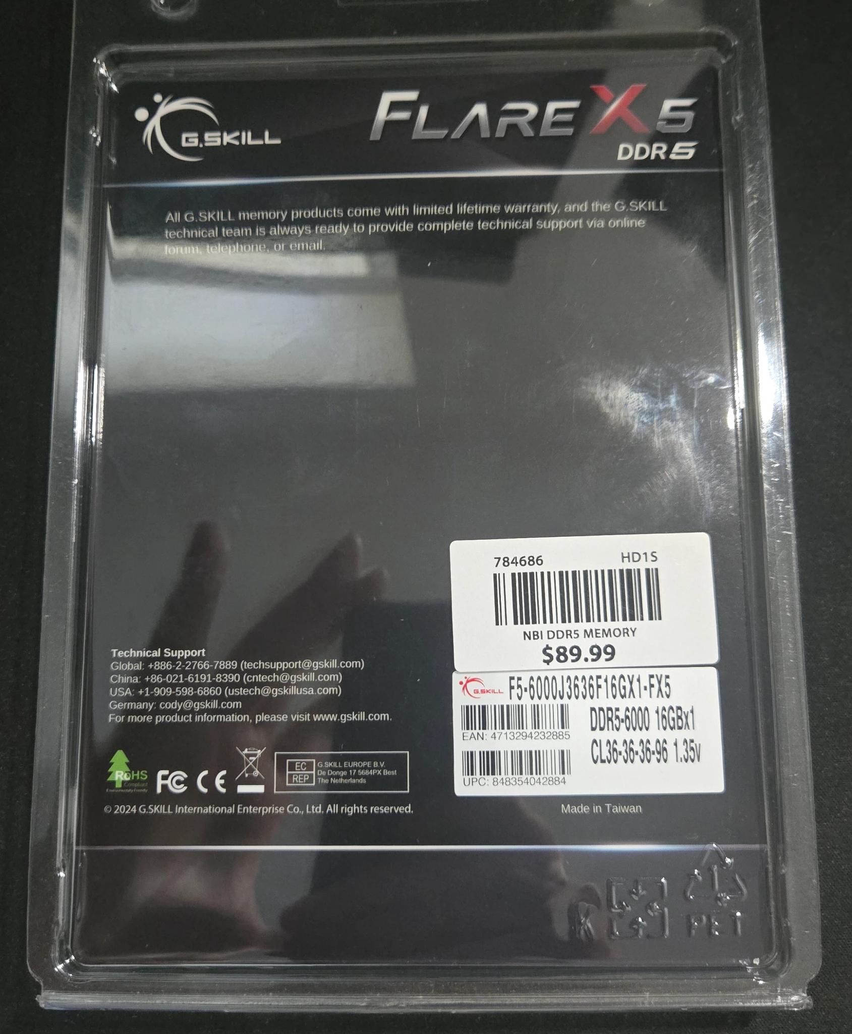 G.Skill Flare X5 DDR5 16 gig. Brand new, never opened
