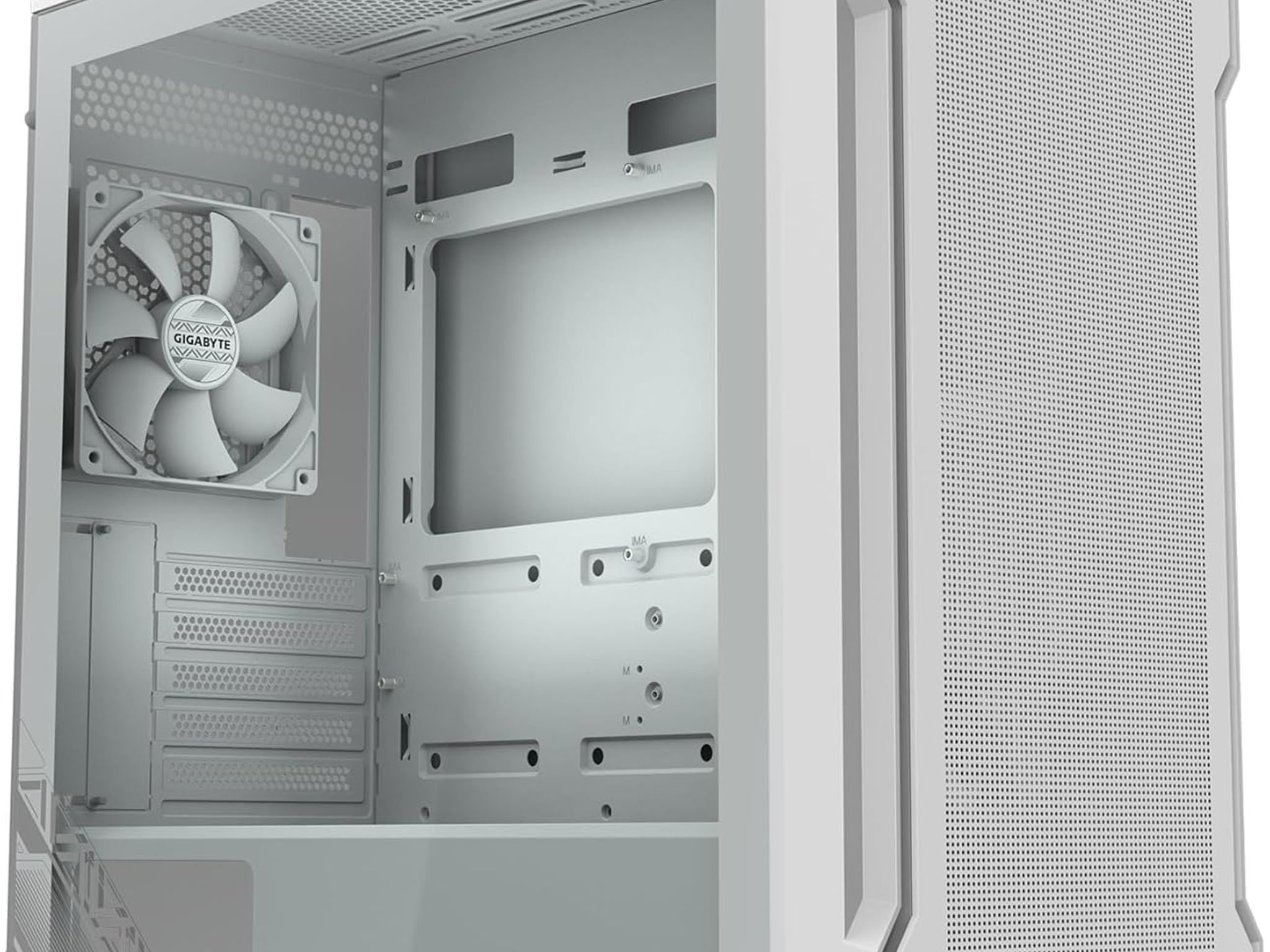 GIGABYTE C102 Glass ICE White Mid Tower PC Tempered Glass Gaming Computer Case