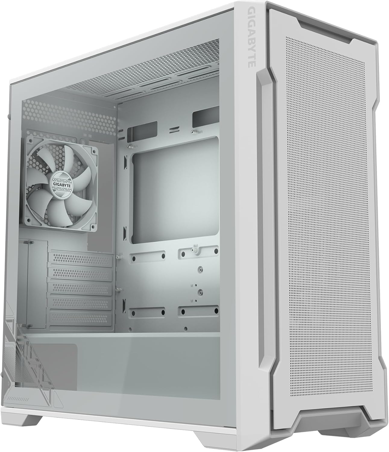 GIGABYTE C102 Glass ICE White Mid Tower PC Tempered Glass Gaming Computer Case