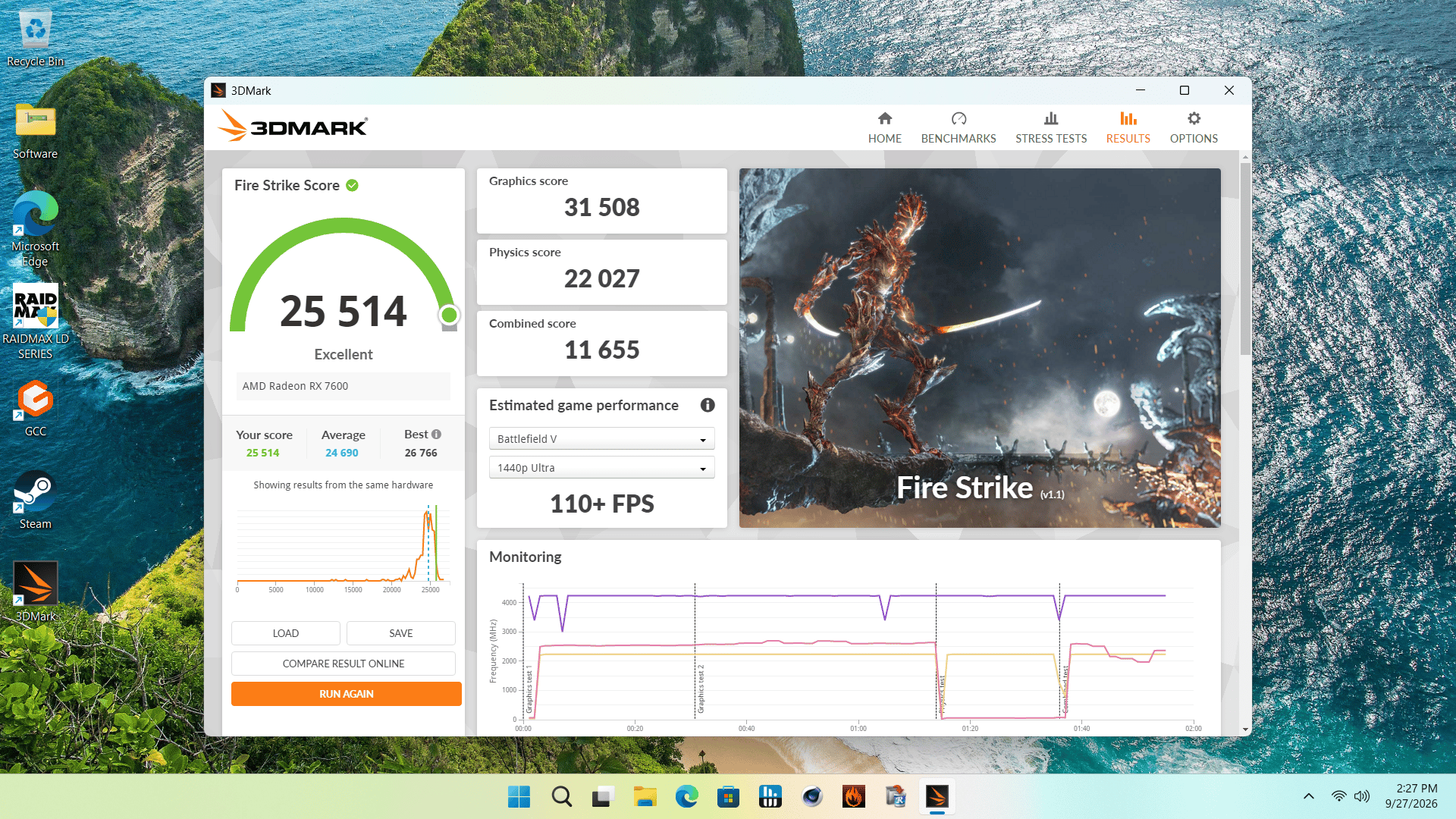 Gaming PC | RX 7600 | Ryzen 5 5500 | 16GB | 512GB NVME SSD