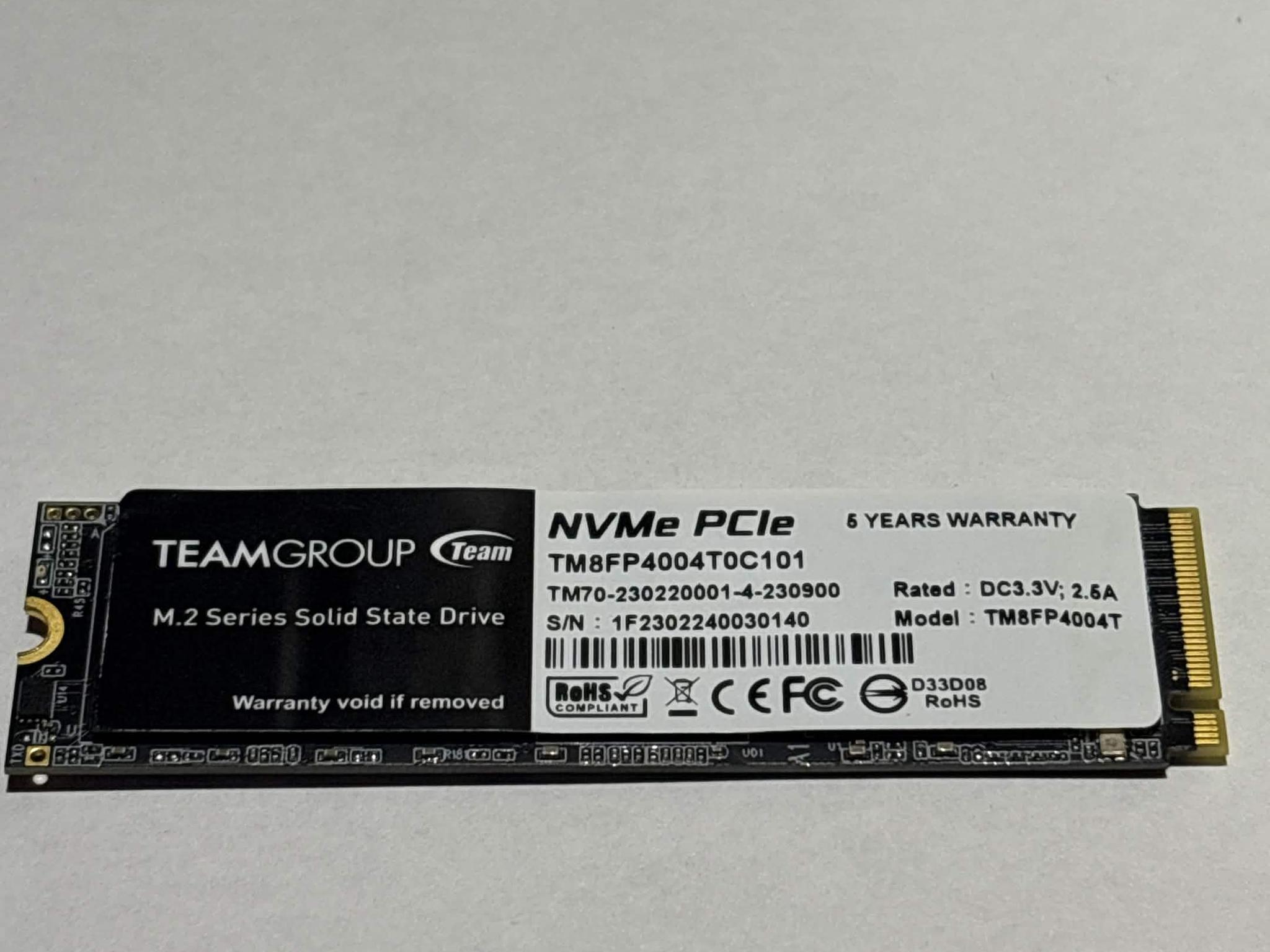 TEAMGROUP MP44 4TB PCIe Gen4 NVMe M.2 SSD | Tested Working