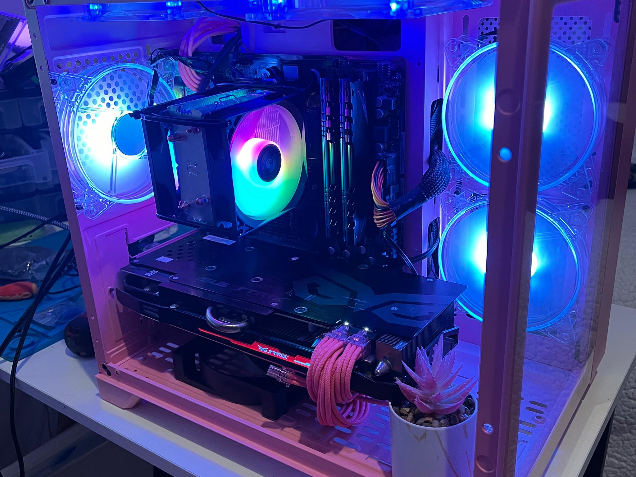 Pink Budget Gaming PC | AMD FX-6300 | Radeon R90 OC 8GB | 32GB RAM | 500GB SSD | Windows 10 Pro