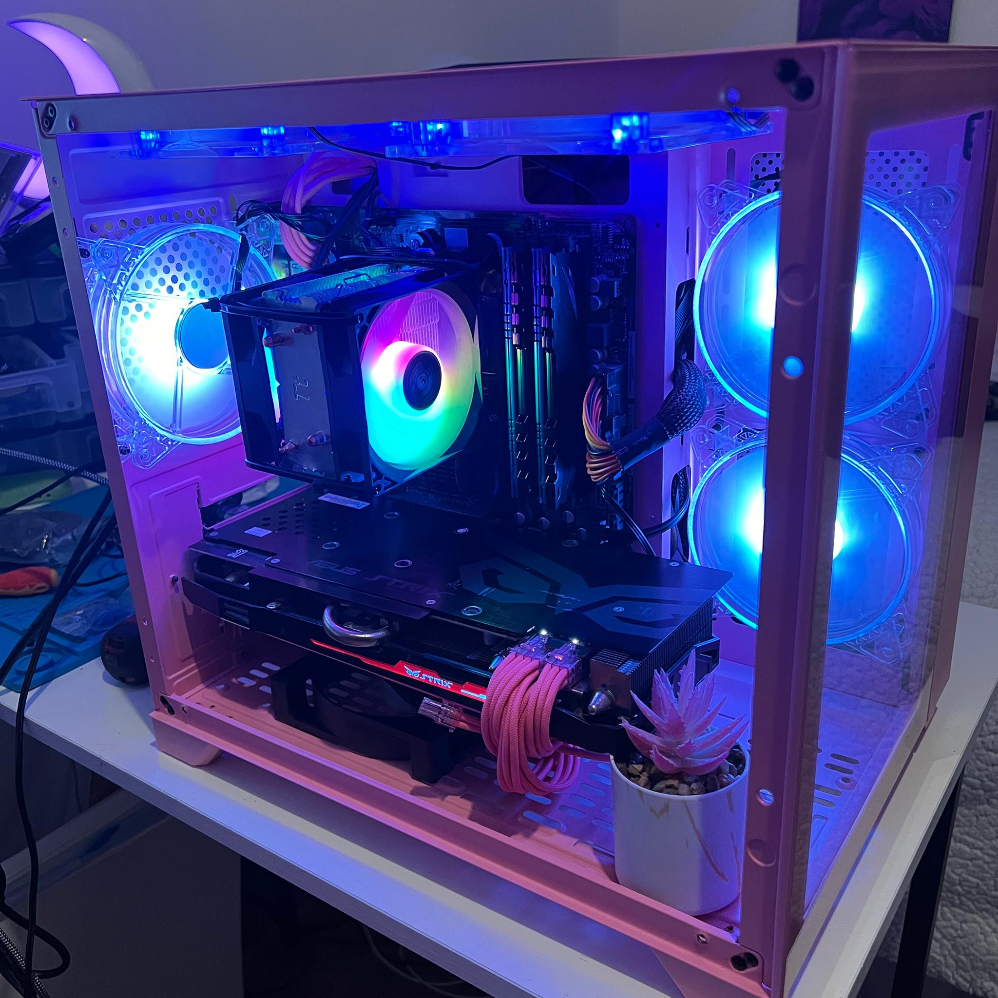 Pink Budget Gaming PC | AMD FX-6300 | Radeon R90 OC 8GB | 32GB RAM | 500GB SSD | Windows 10 Pro