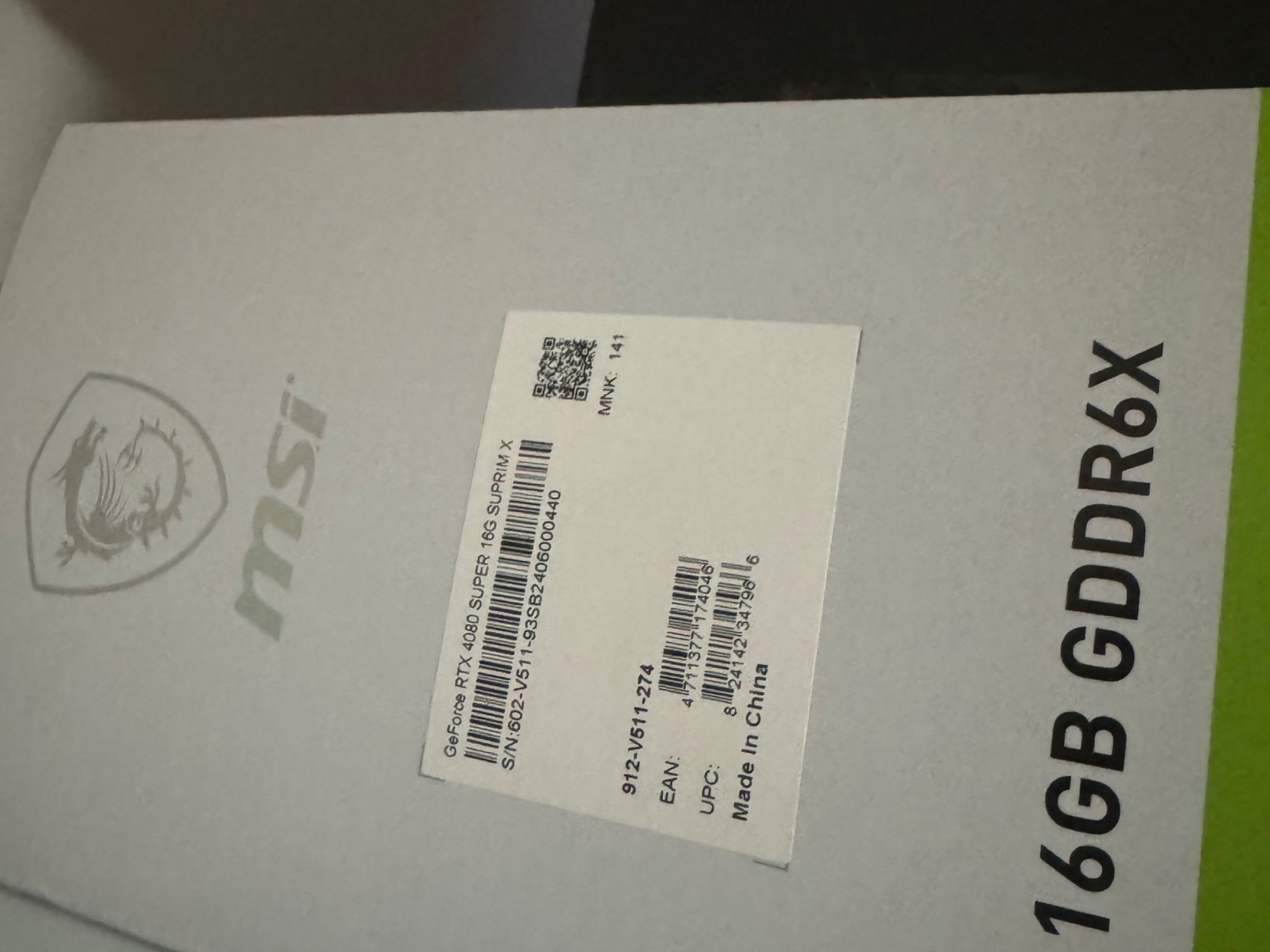 Rtx 4080 super msi suprim x