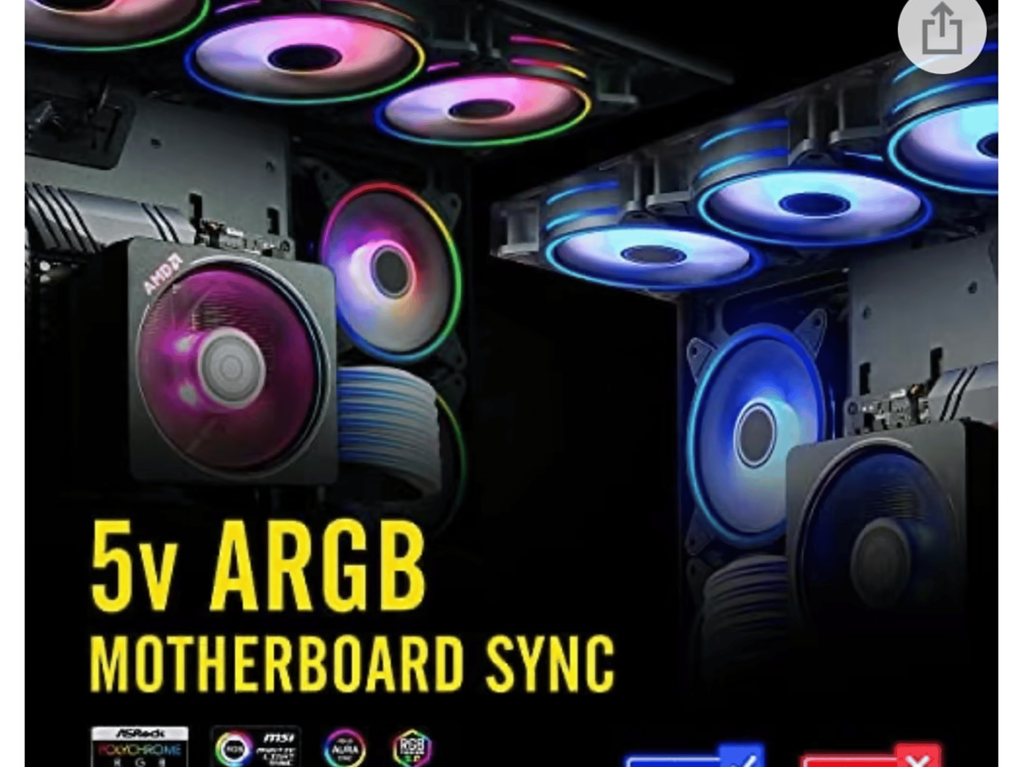 EZDIY RGB 6-Pack Case Fans w/Hub & Controller