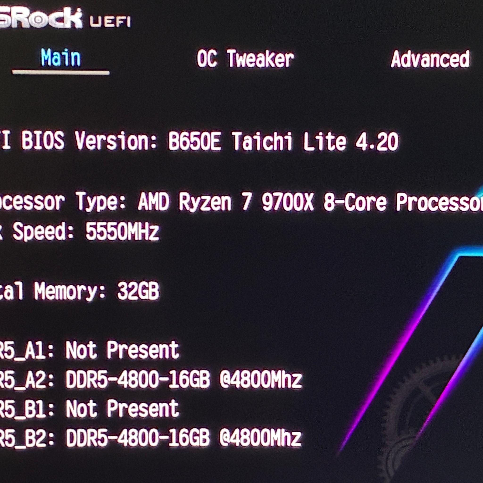 Ryzen 7 9700X AM5 PC | B650E Taichi Lite | 32GB DDR5 | 2TB 980 Pro | No GPU