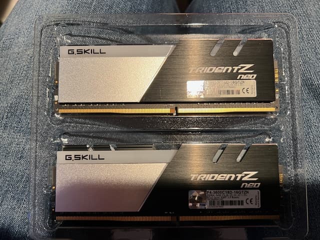 G.SKILL TRIDENT Z NEO 16GB  (8GB X2) DDR4 3600 Mhz CL18 RGB Memory Kit.