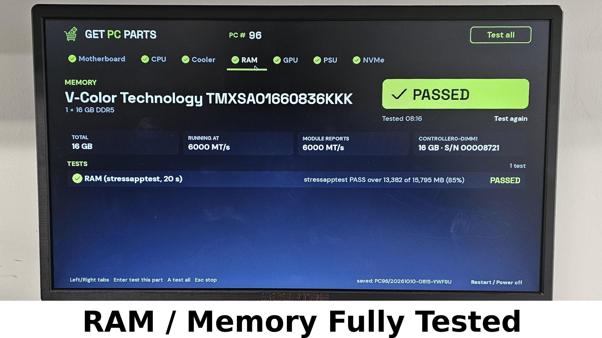 16GB DDR5 (1x16GB) CL36 6000MT/s V-Color XSky