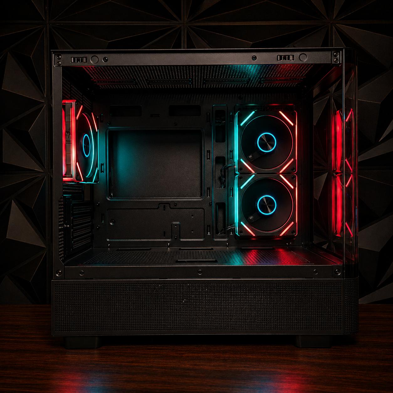 Black Curved Glass ARGB Tempered Glass MATX Mid-Tower Gaming PC Case