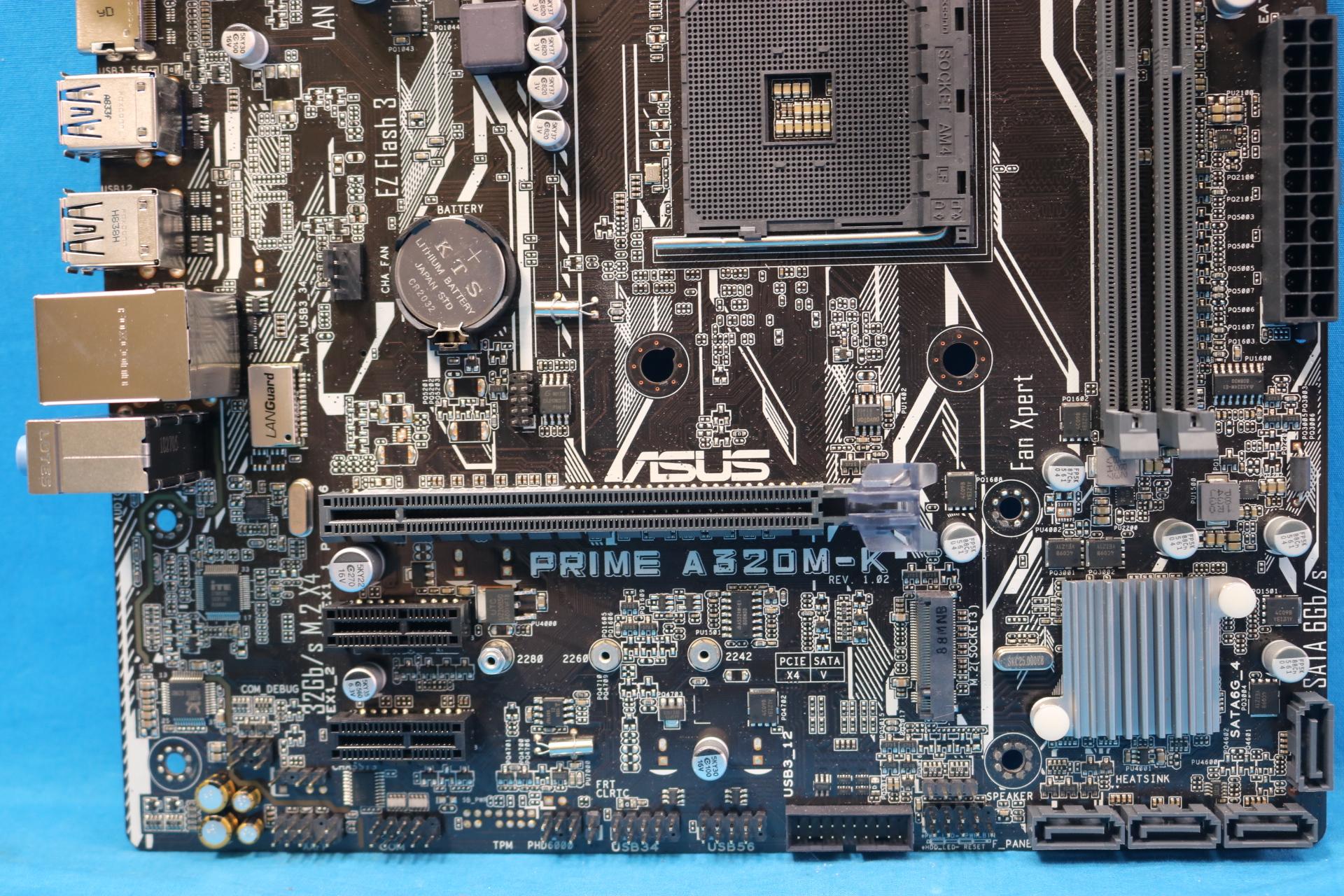 *Newest BIOS* ASUS Prime A320M-K AMD Socket AM4 DDR4 MicroATX Desktop Motherboard No I/O Shield