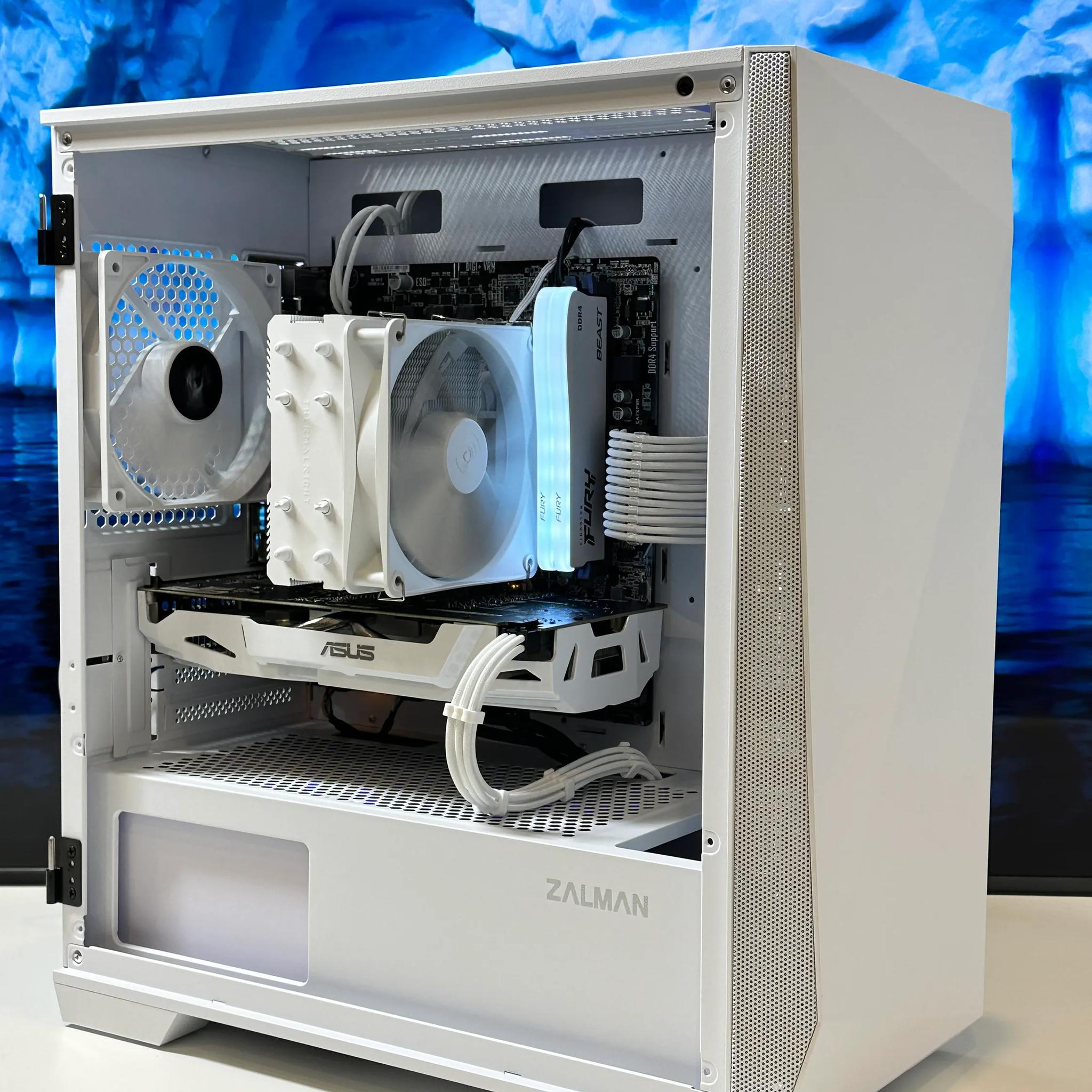 🤍🧊 Iceberg🤍🧊-Gaming PC-Nvidia GTX 1060-AMD Ryzen 5 2600-16GB DDR4 RAM-500GB NVME