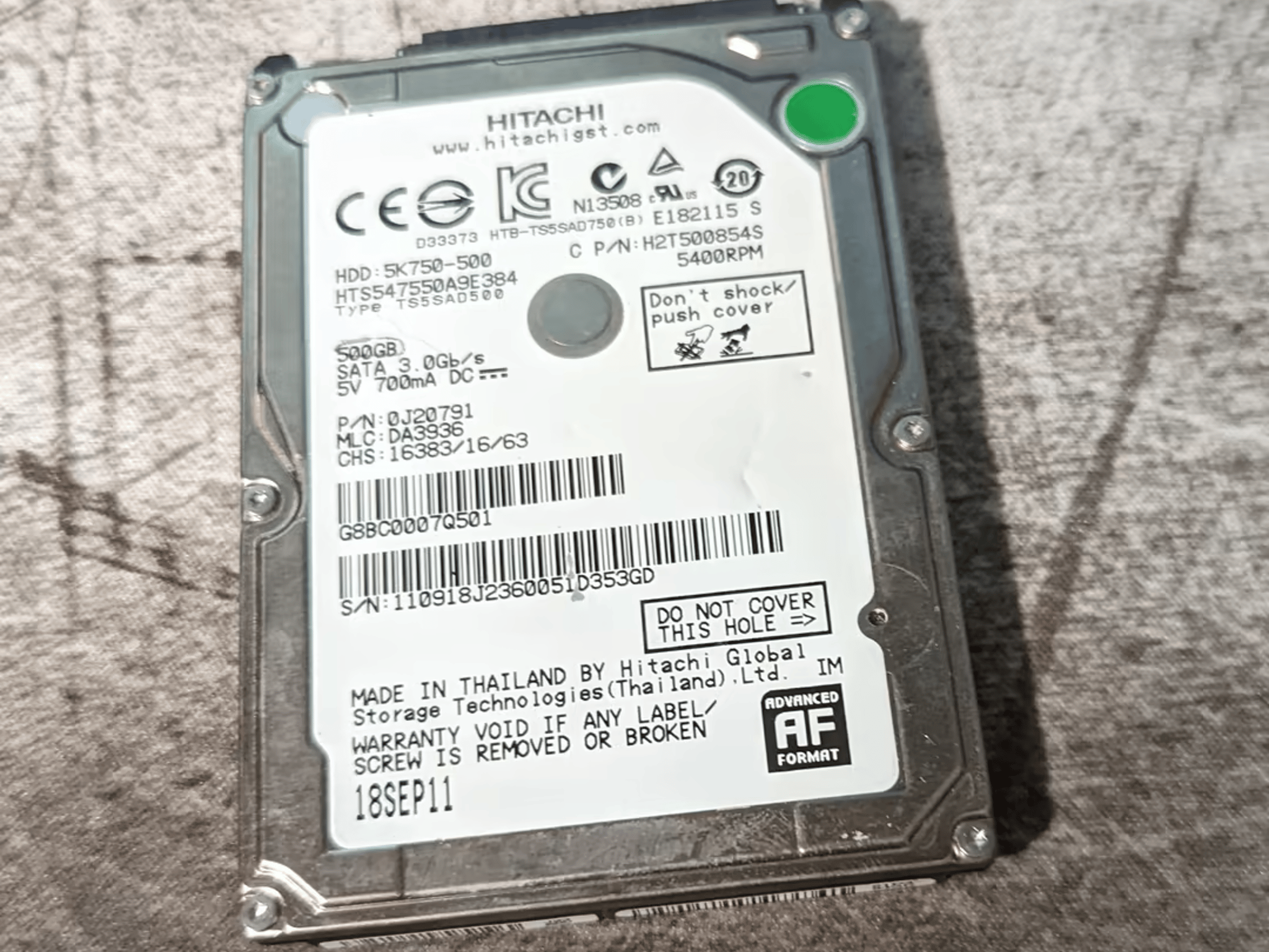 500GB 2.5" Hard Drive