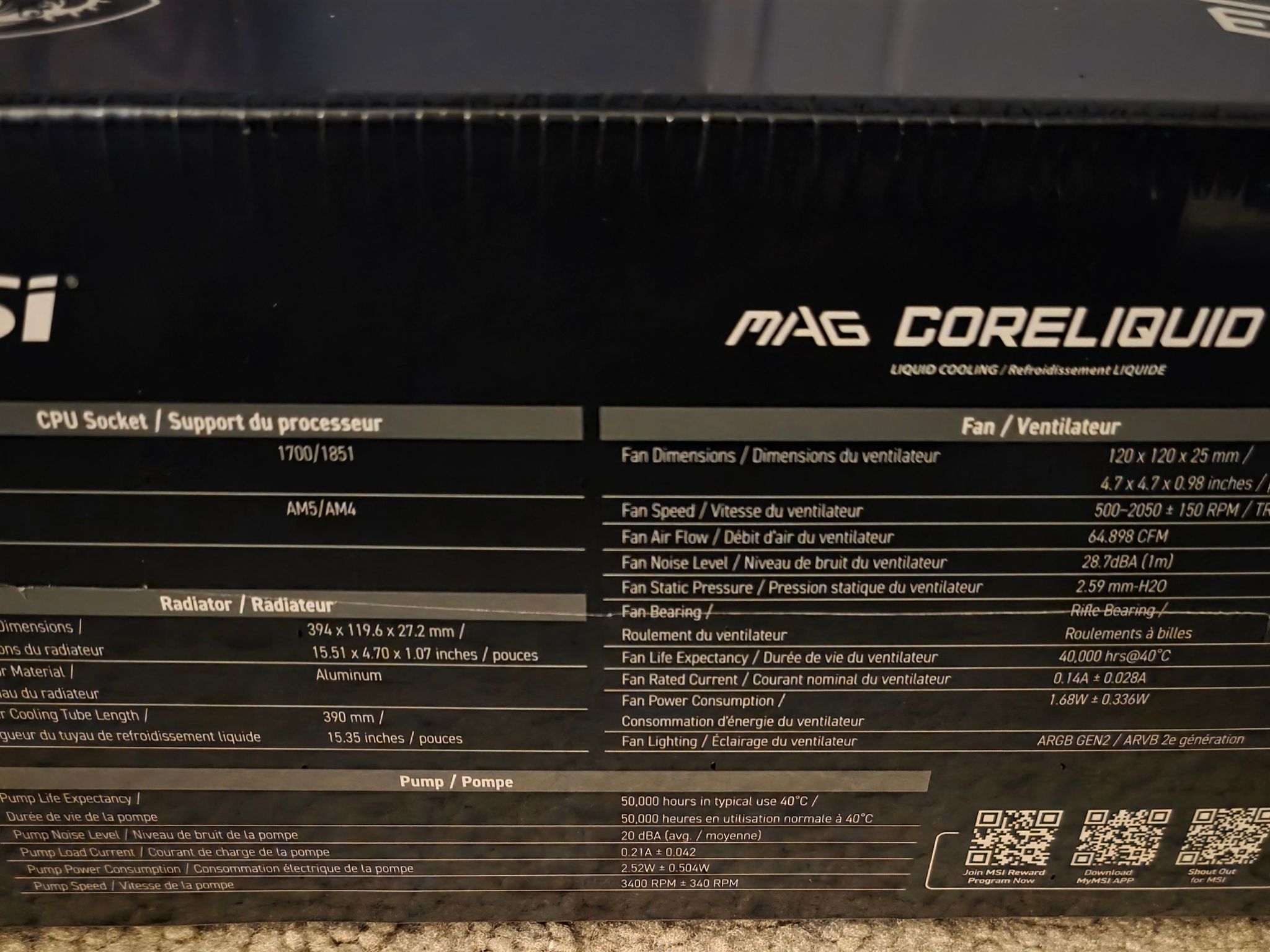 MSI MAG Coreliquid A15 360 Black ARGB AIO Cooler LGA 1700/1851/AM5/AM4 Sockets Brand New Sealed