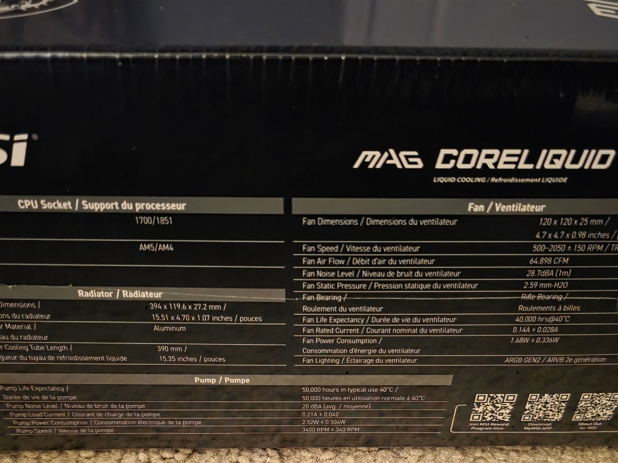 MSI MAG Coreliquid A15 360 Black ARGB AIO Cooler LGA 1700/1851/AM5/AM4 Sockets Brand New Sealed