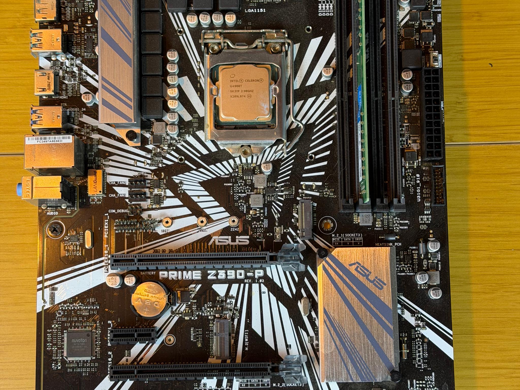 Asus PRIME z390-P G4900T+8gb Ram with CPU cooler