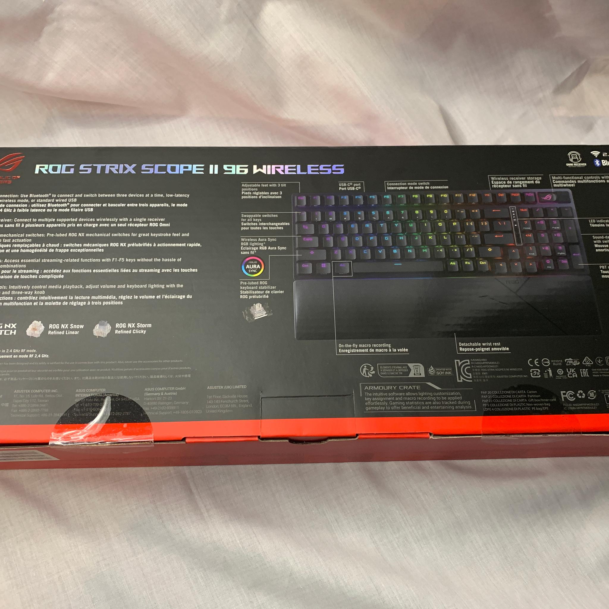 ASUS ROG STROX Scope II 96 Wireless Keyboard NEW
