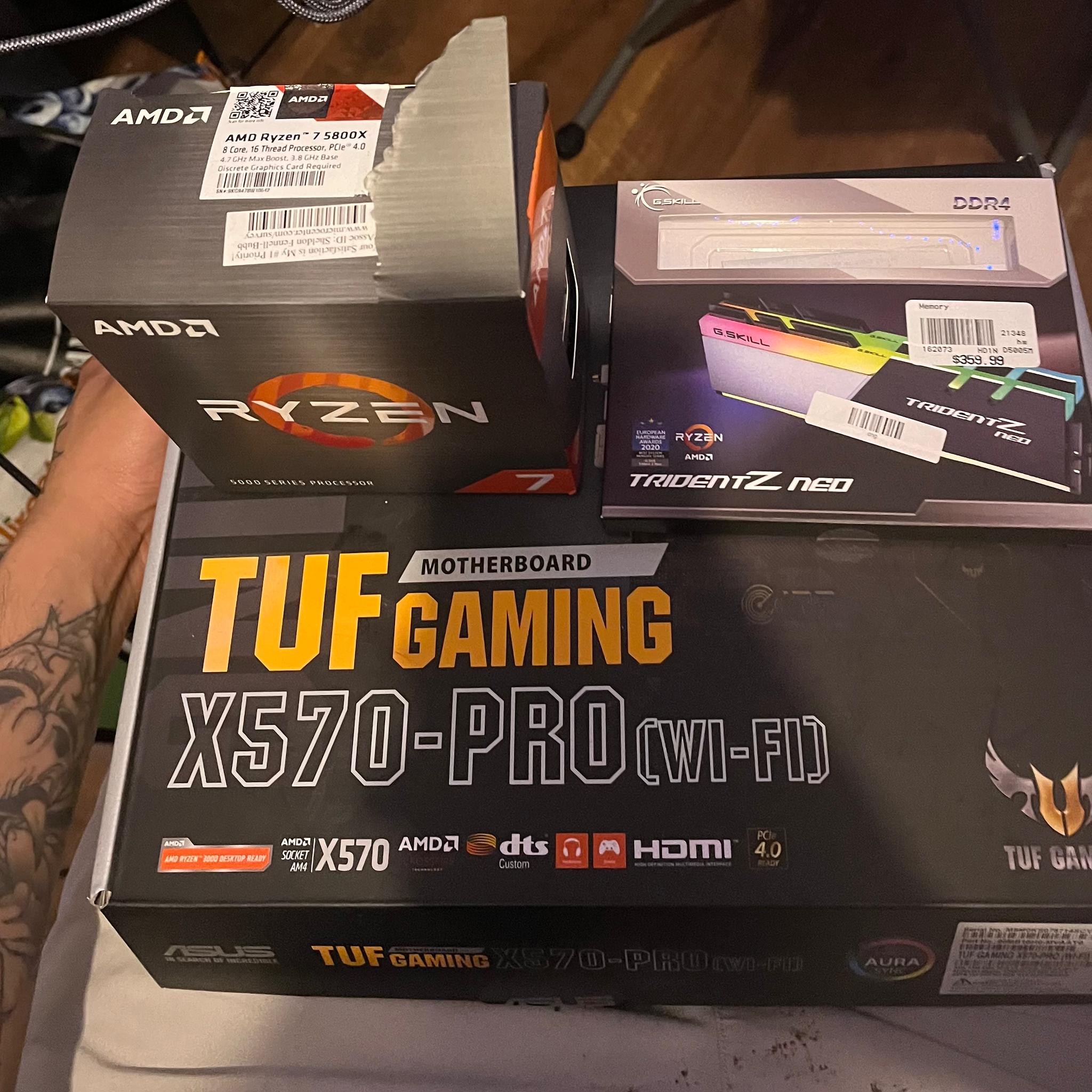 Ryzen 5 5600X + Tuf Gaming X570-PRO(Wifi) + 32 Trident Zeo RGB DDR4 3200 Combo/Bundle