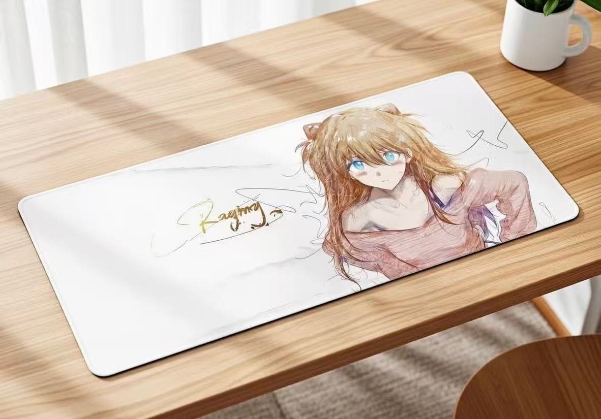 EVA Asuka Anime Mouse Pad – Abstract Line Art, Smooth Gaming Surface