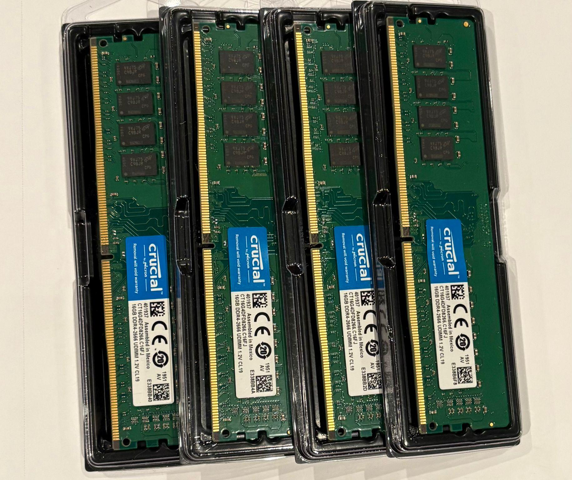 Crucial 64GB Kit (16GBx4) DDR4 2666 MT/s
