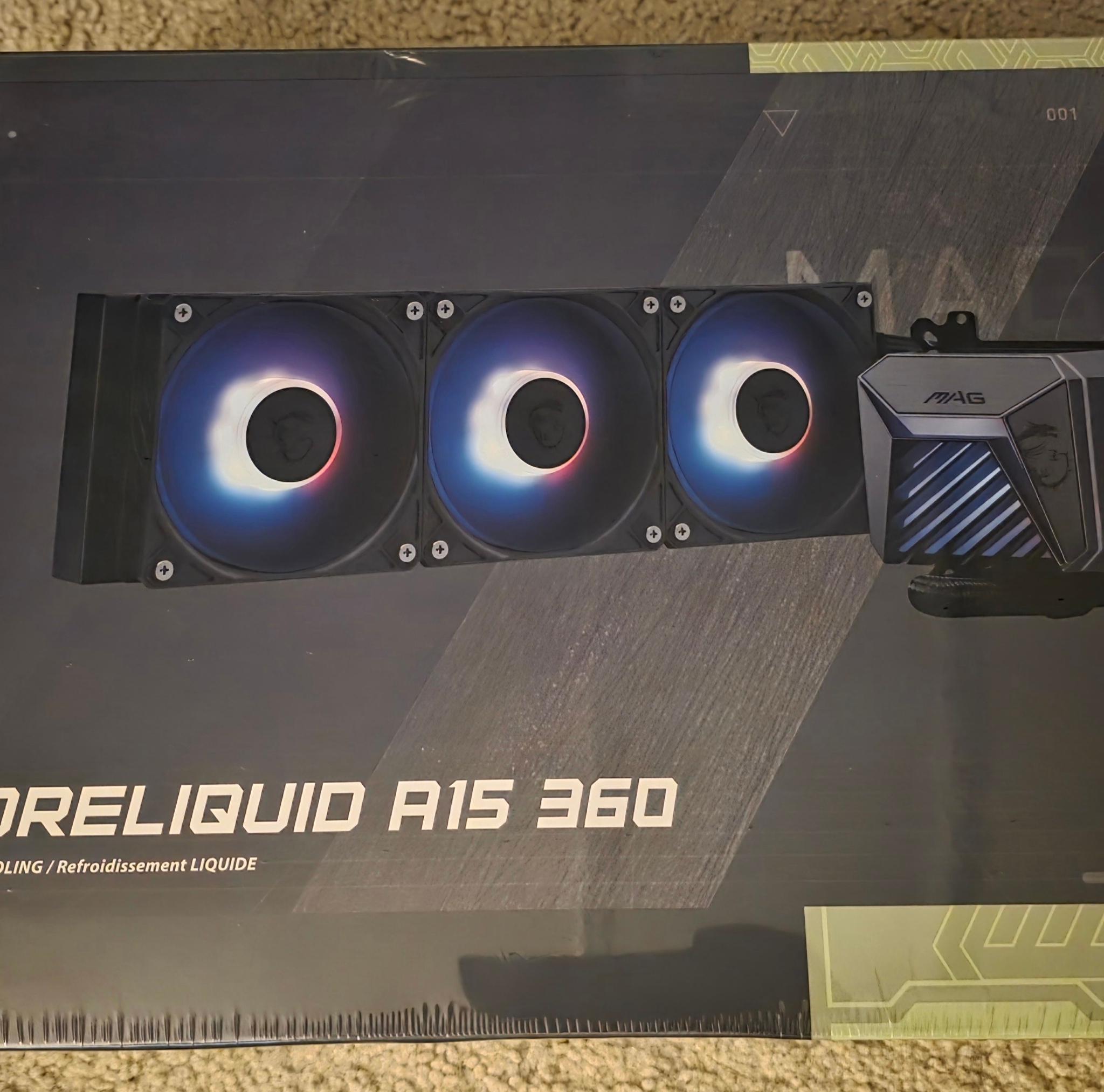 MSI MAG Coreliquid A15 360 Black ARGB AIO Cooler LGA 1700/1851/AM5/AM4 Sockets Brand New Sealed
