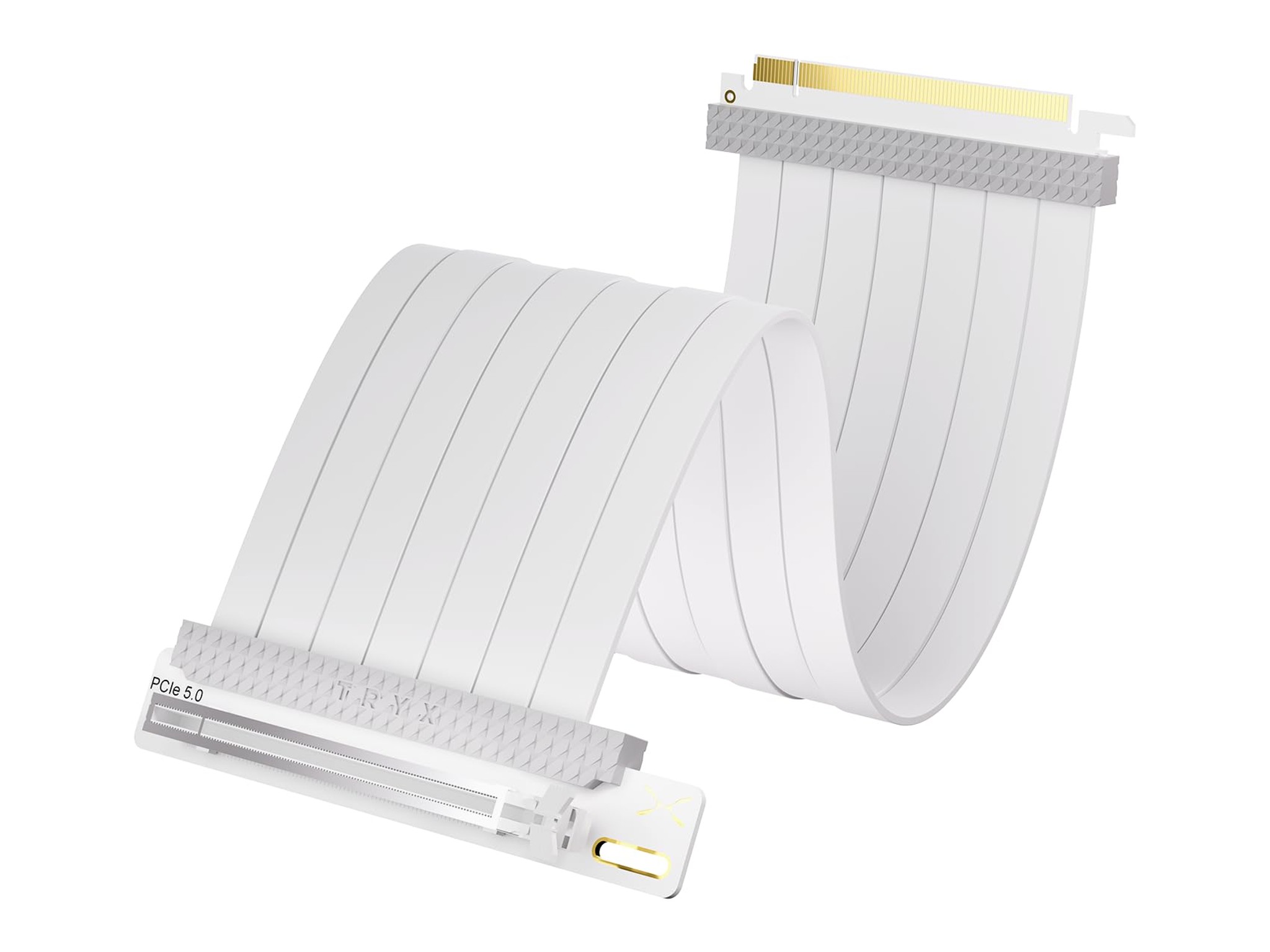 TRYX String PCIE 5.0 x 16 White Riser Cable 300mm 128GB/s Vertical Graphic Card/GPU Mount sealed