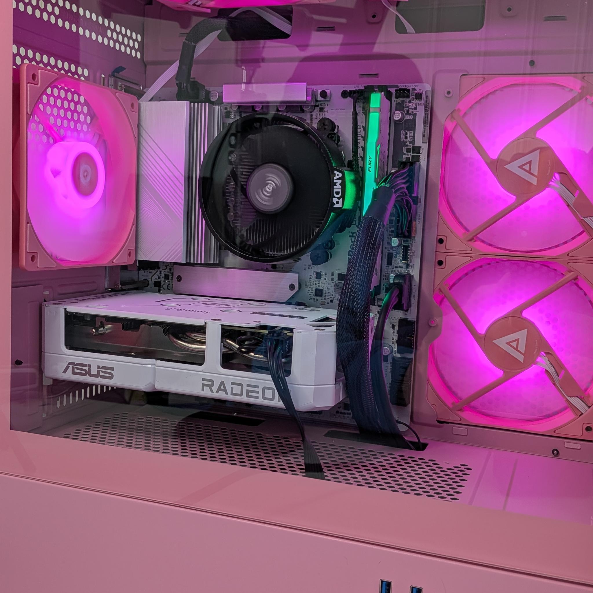 Brand New Build ALL AMD AM5 Custom Gaming PC Pink RGB
