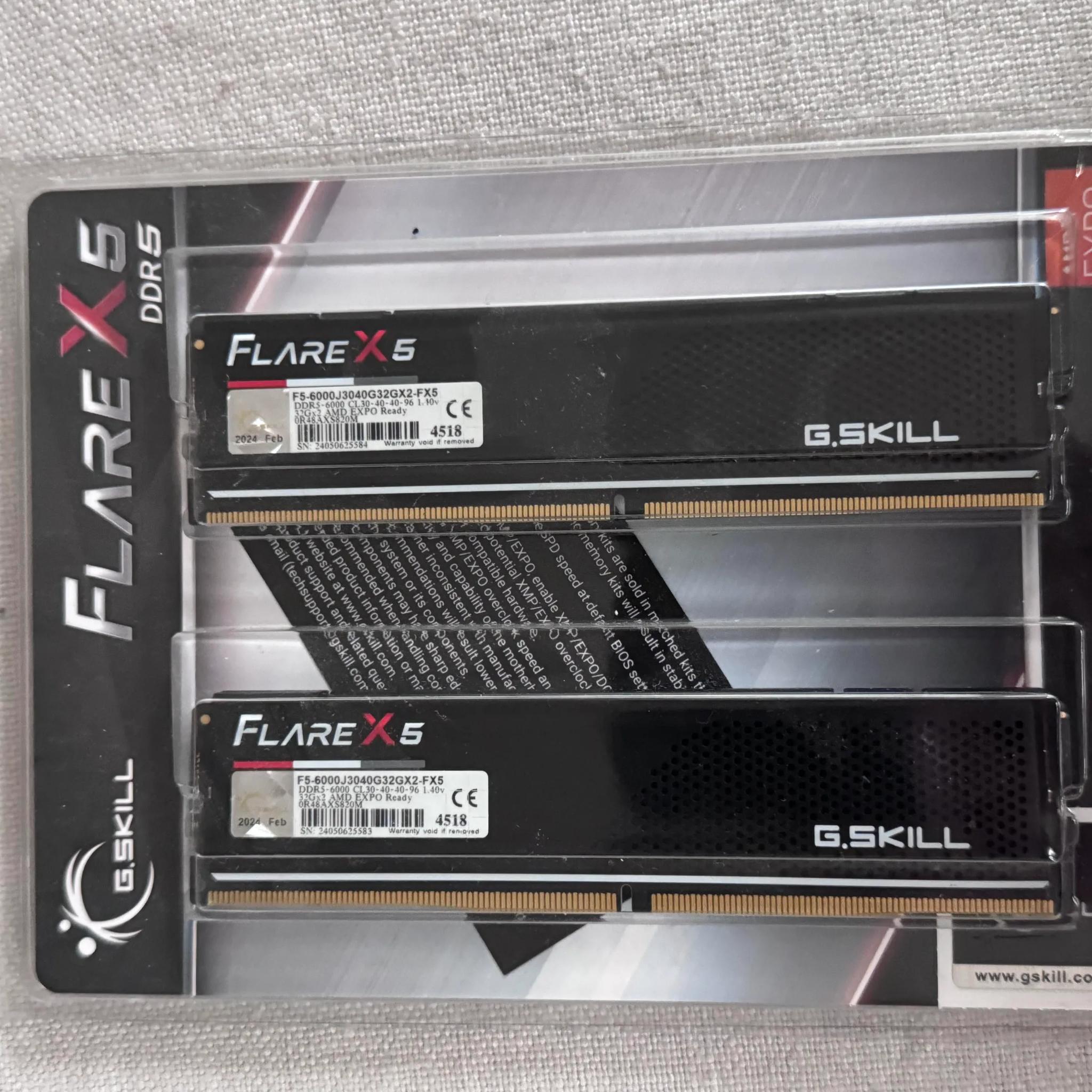 FlareX5 G.Skill 2x32gig ddr5 6000