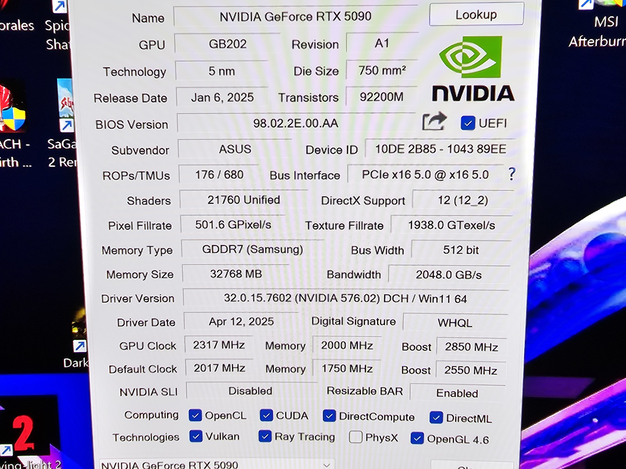 Tuff OC RTX 5090