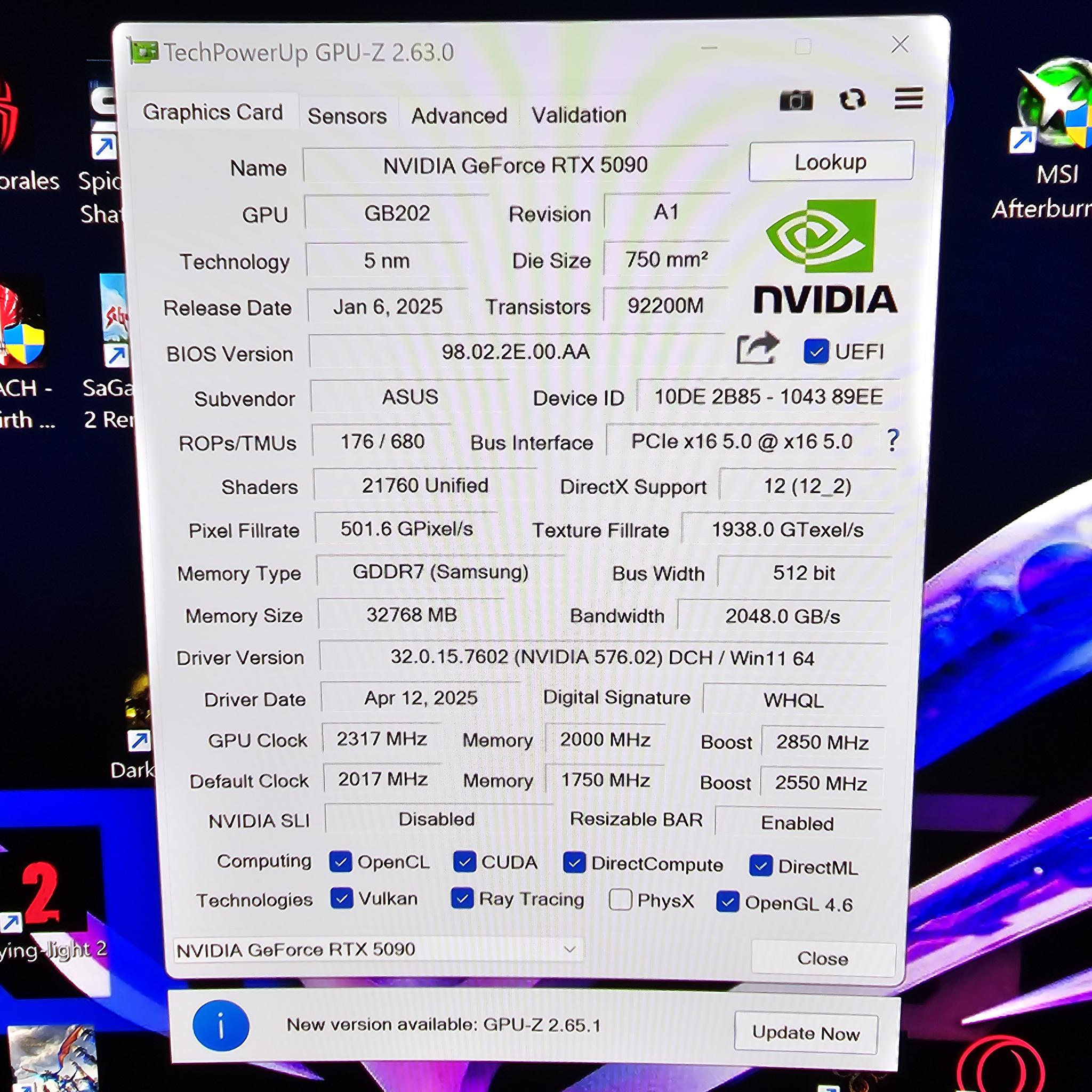 Tuff OC RTX 5090