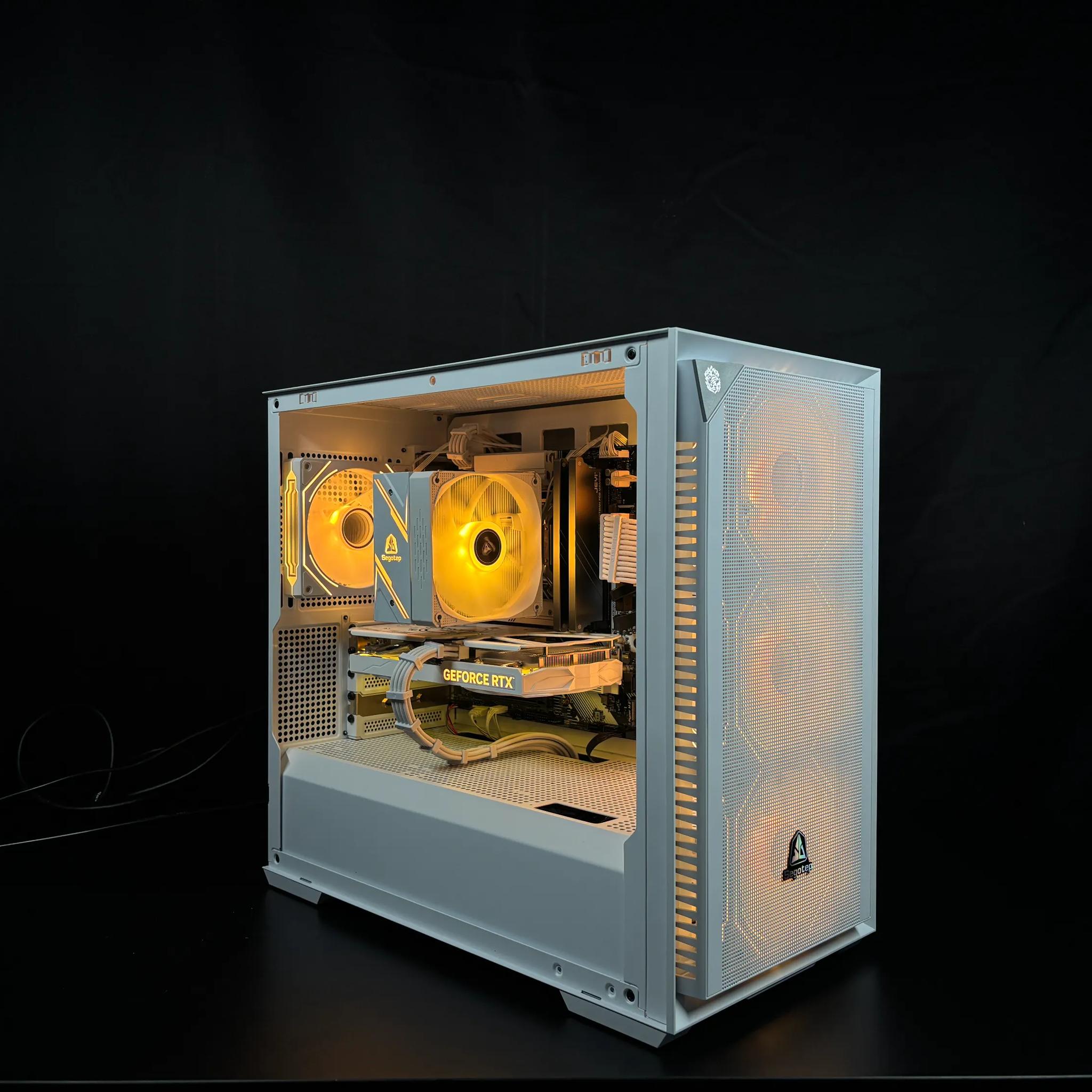 Monkape White Edition | i5-12400F | RTX 4060 White | 16GB DDR5 | 512GB NVMe | RGB Gaming Desktop