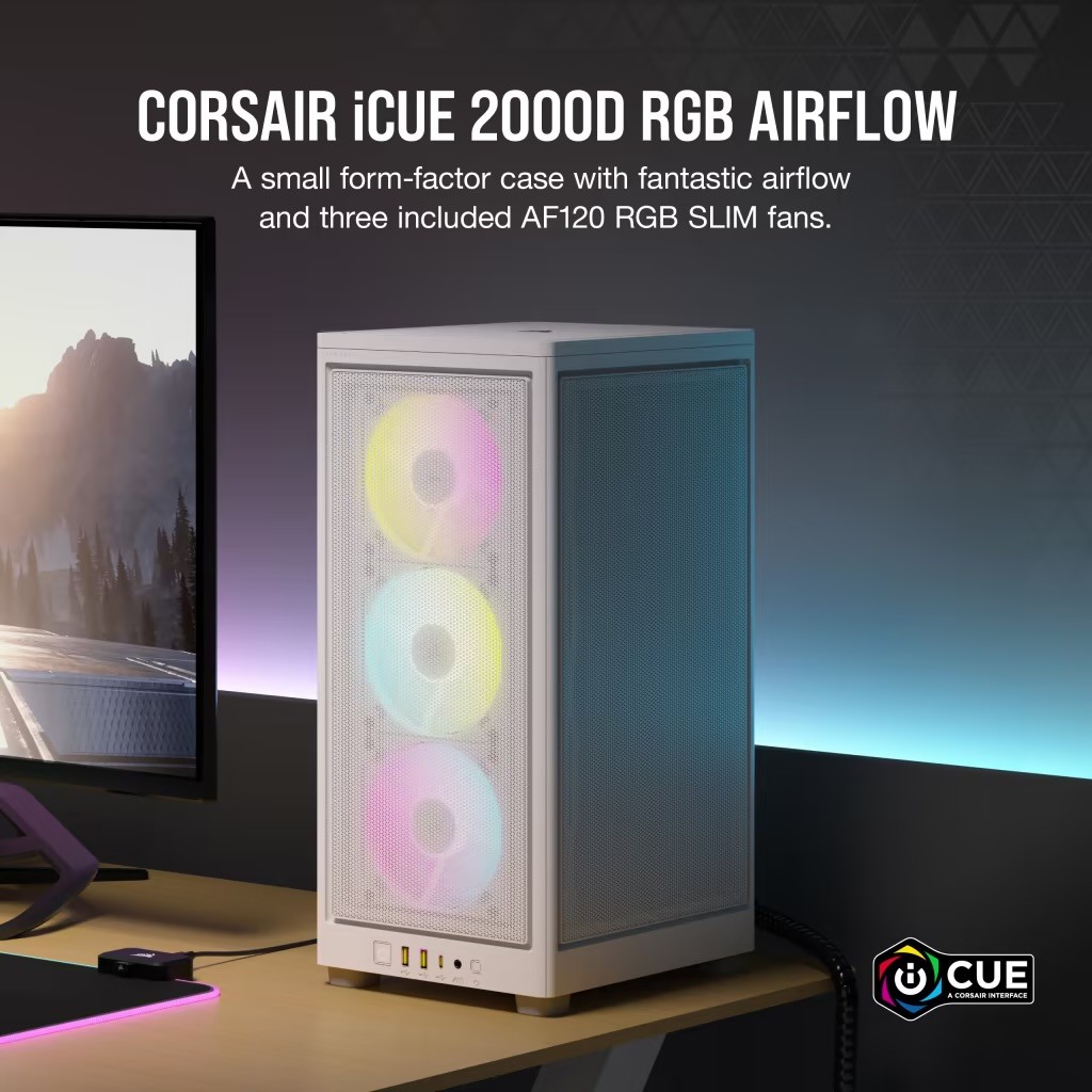 2000D RGB AIRFLOW Mini-ITX PC Case - White | Jawa