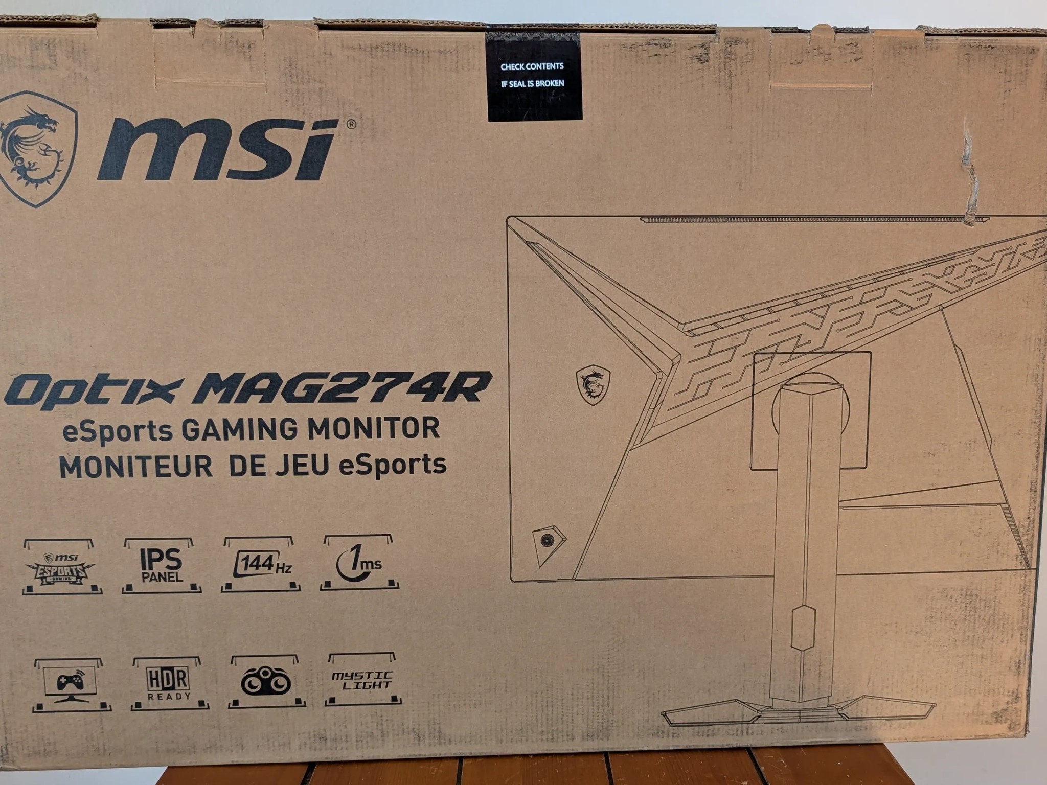 MSI Optix MAG274R 27" 144 Hz IPS LED Monitor, Used in Good Condition