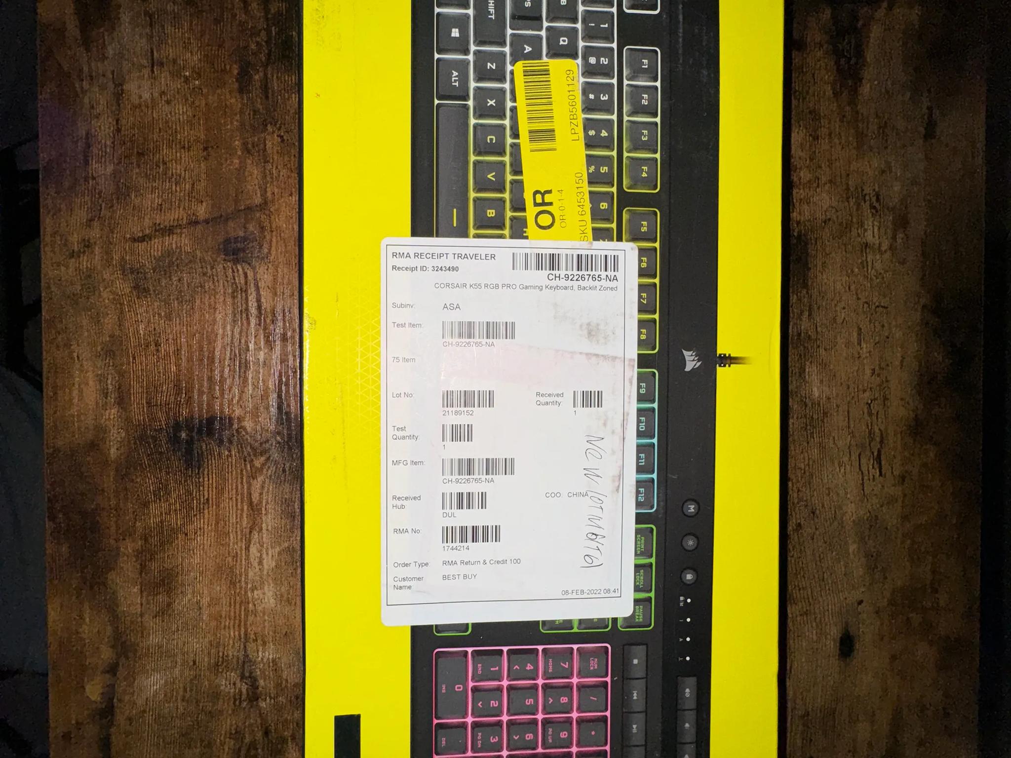 Corsair K55 RGB Pro Complete in Box