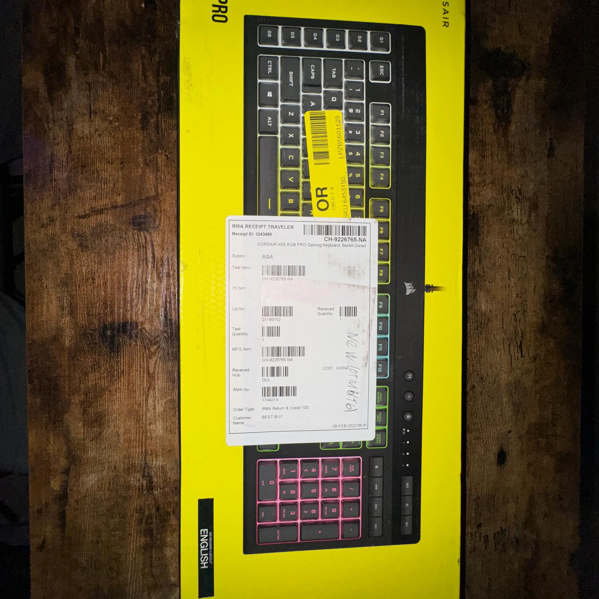 Corsair K55 RGB Pro Complete in Box