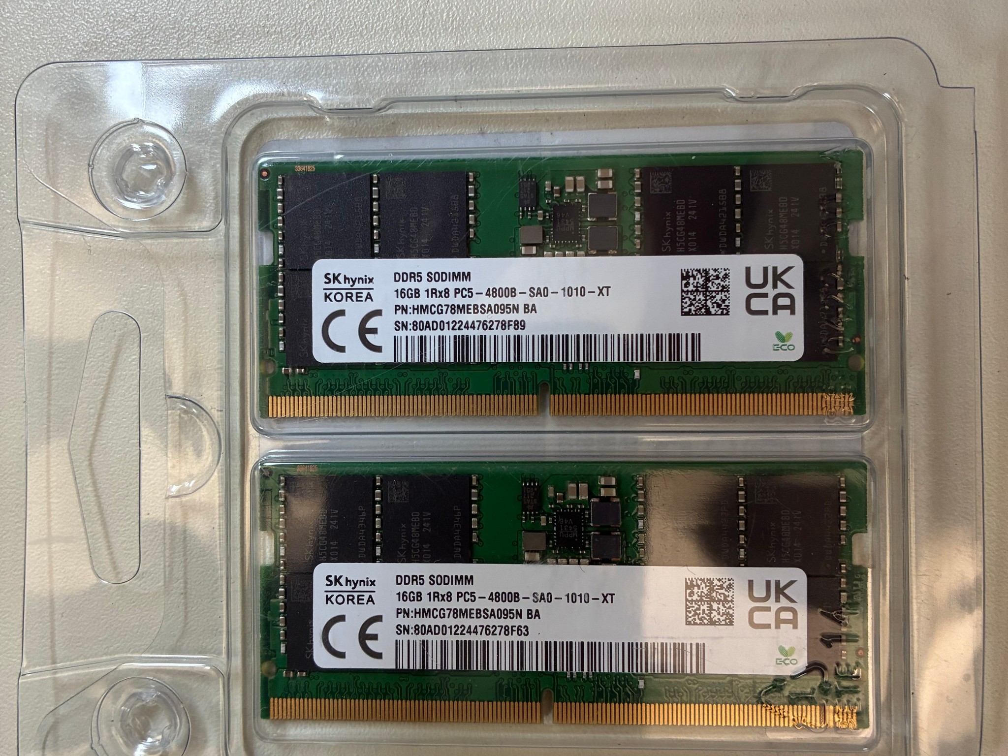 2x16GB DDR5-4800 SODIMM