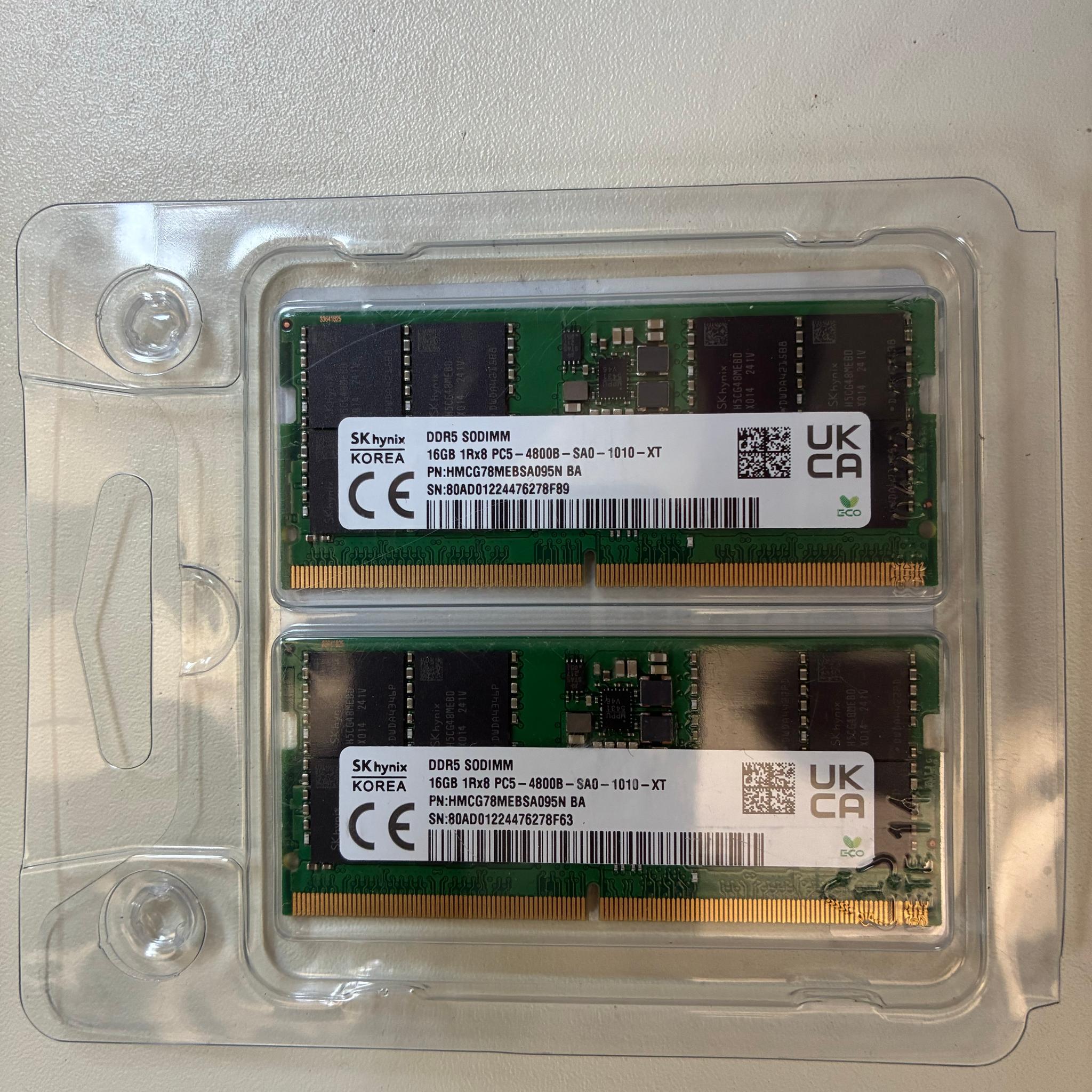 2x16GB DDR5-4800 SODIMM