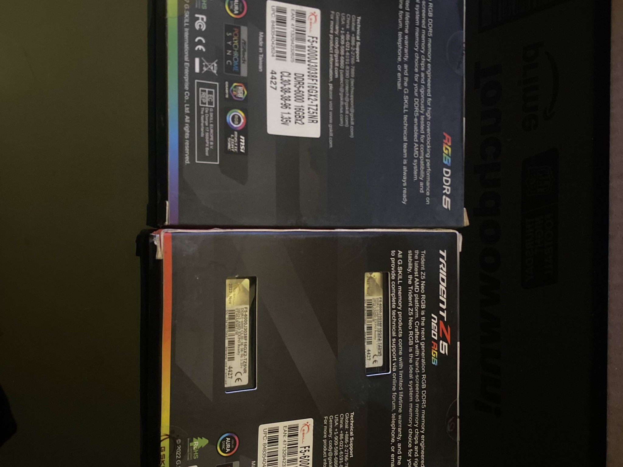 DDR5 64GB 6000MTS NEO G.SKILL TRIDENT Z5 RGB (4x16)