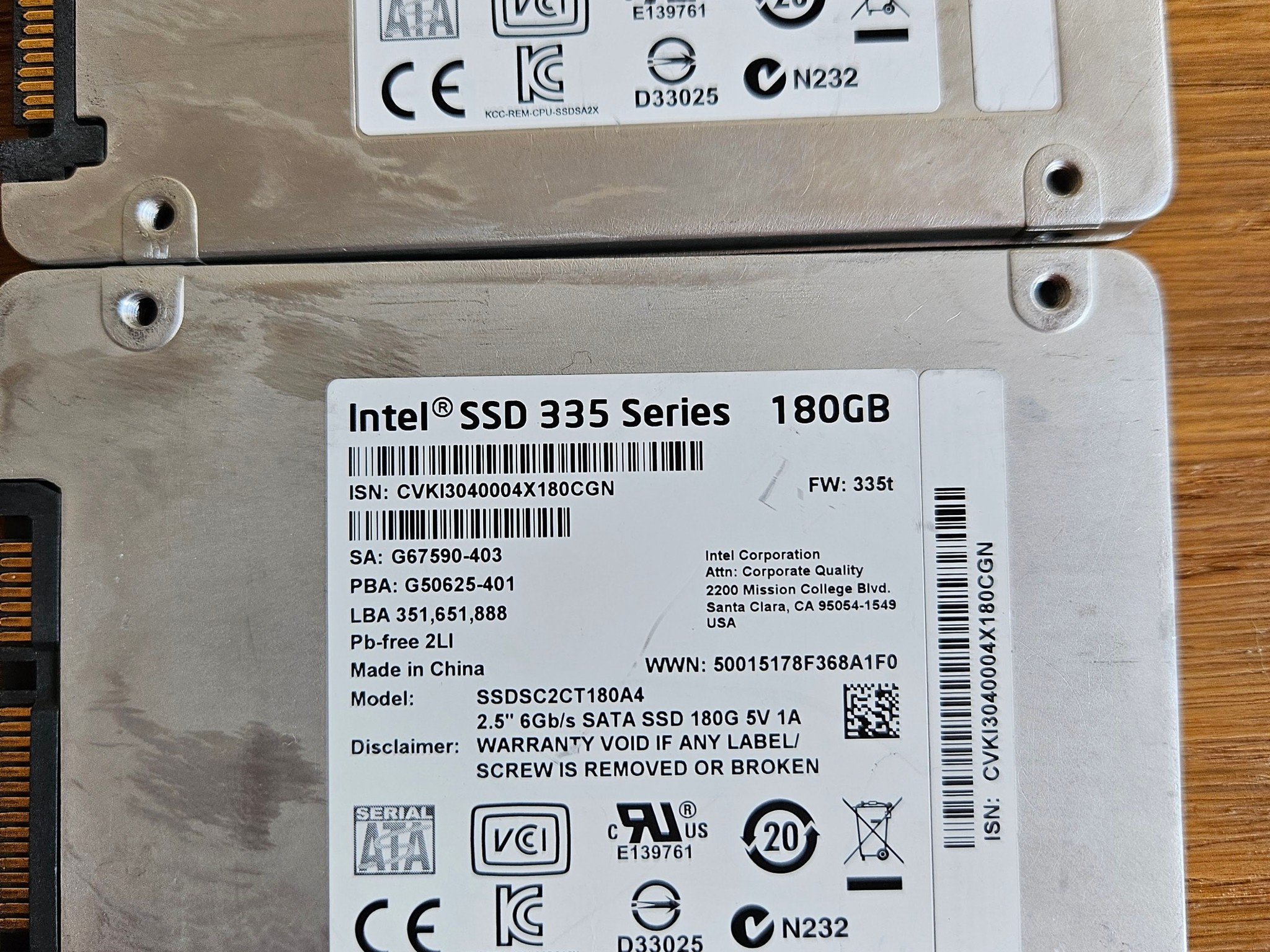 Intel SSD 530 Series 240GB 180GB 335 Series 180GB KIngfast LOT OF 4 SSDS