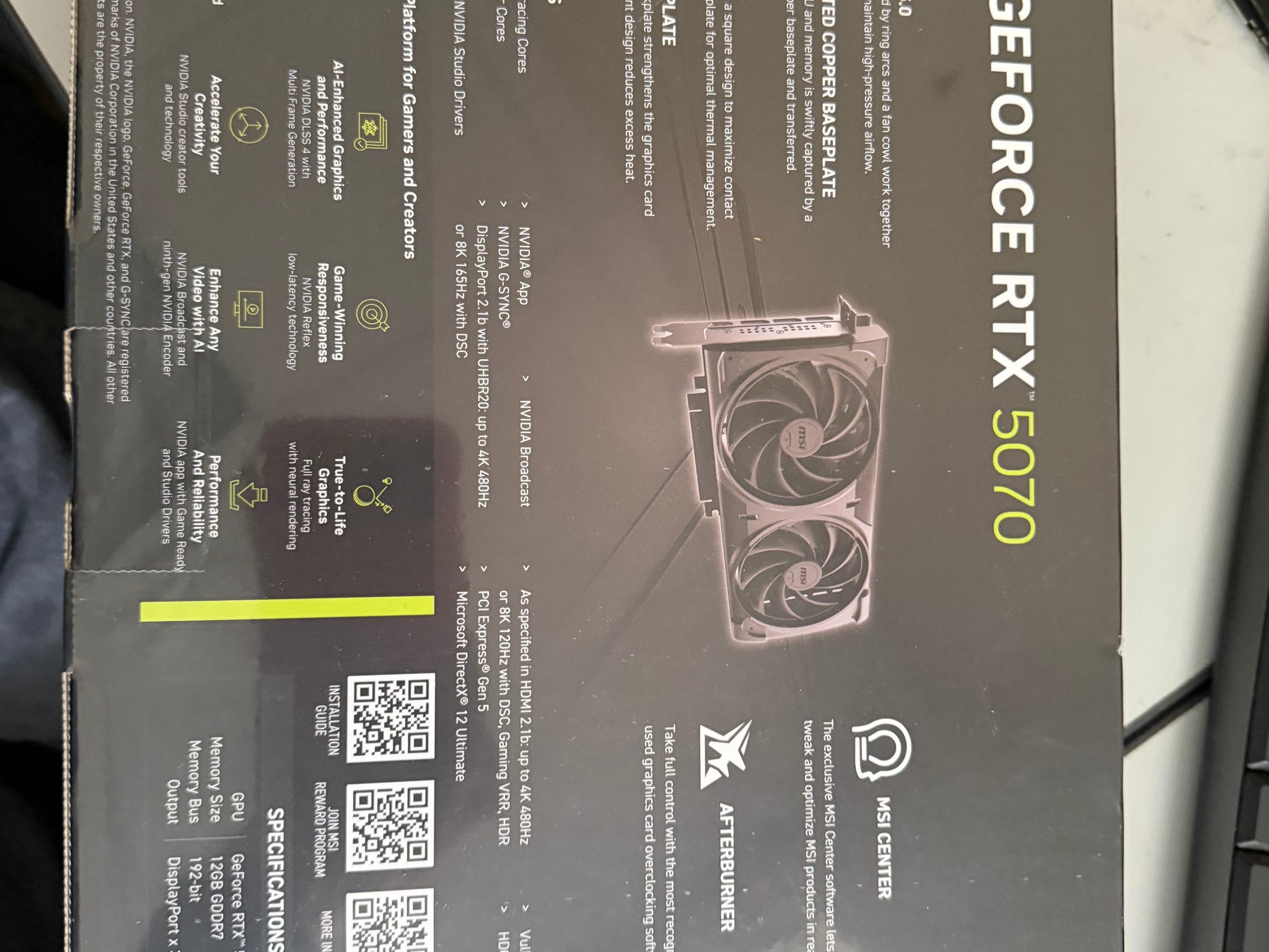 MSI GeForce RTX 5070 12G VENTUS 2X OC