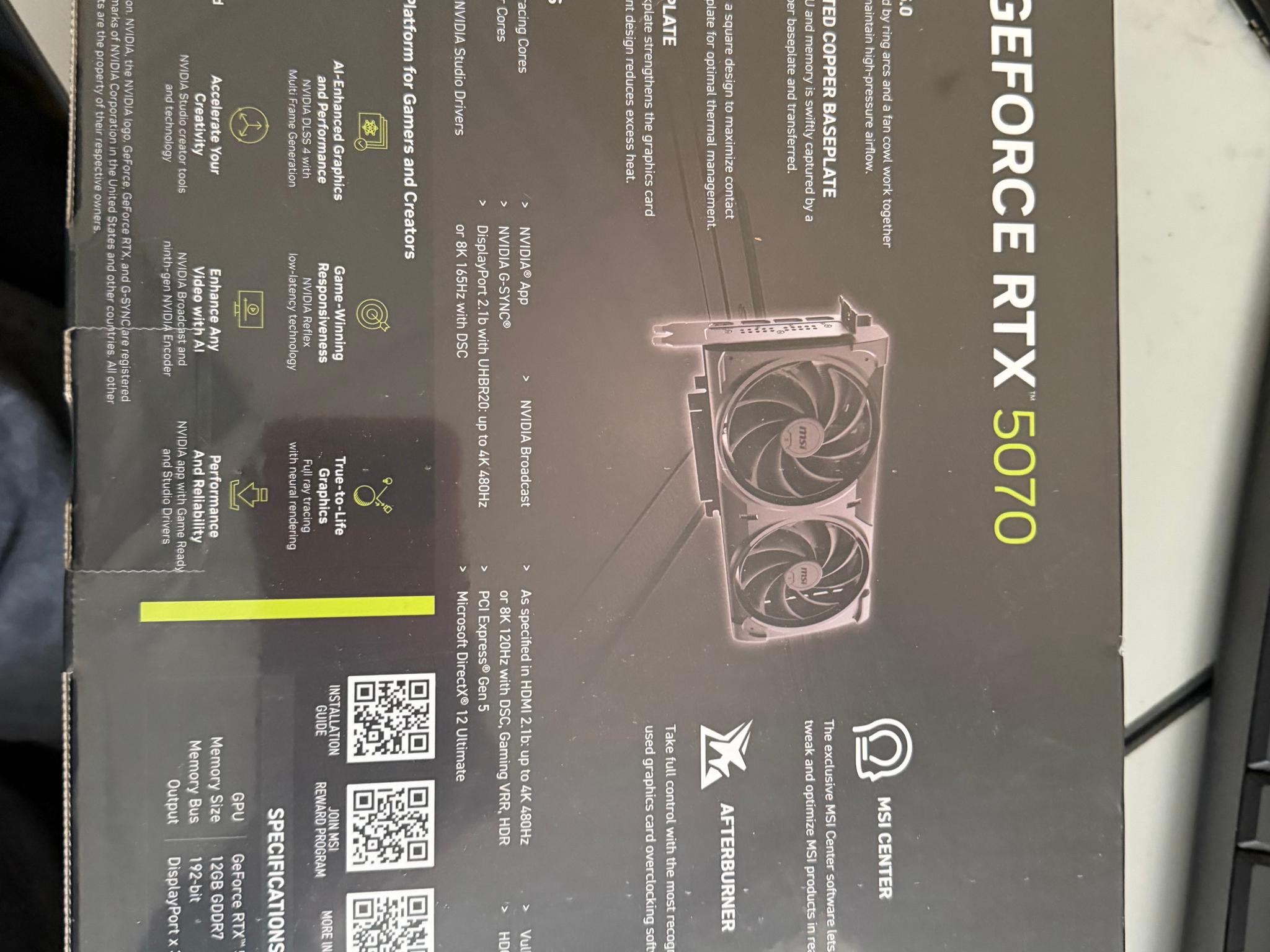 MSI GeForce RTX 5070 12G VENTUS 2X OC