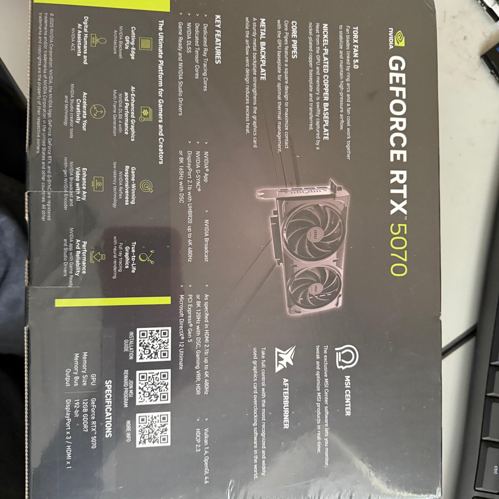 MSI GeForce RTX 5070 12G VENTUS 2X OC