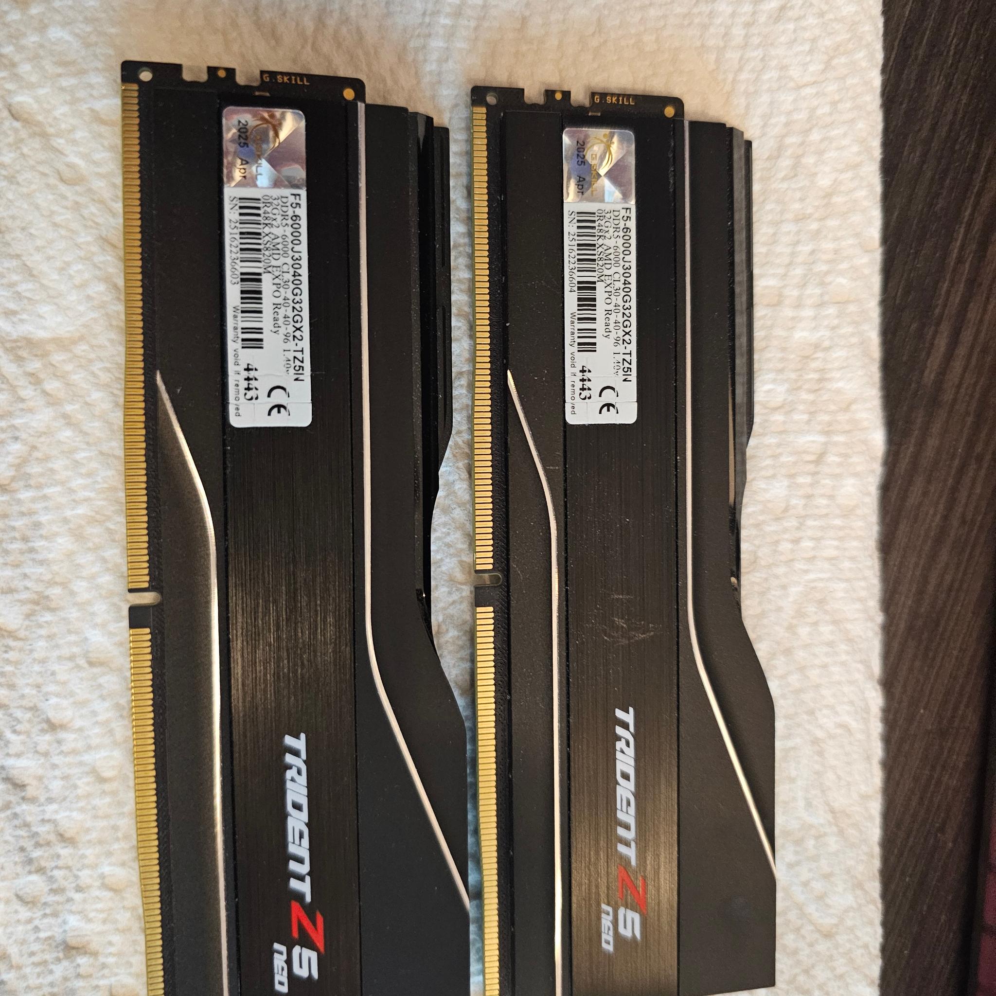 Gskill DDr5 6000mhz cl30 Hynix M die 64gb