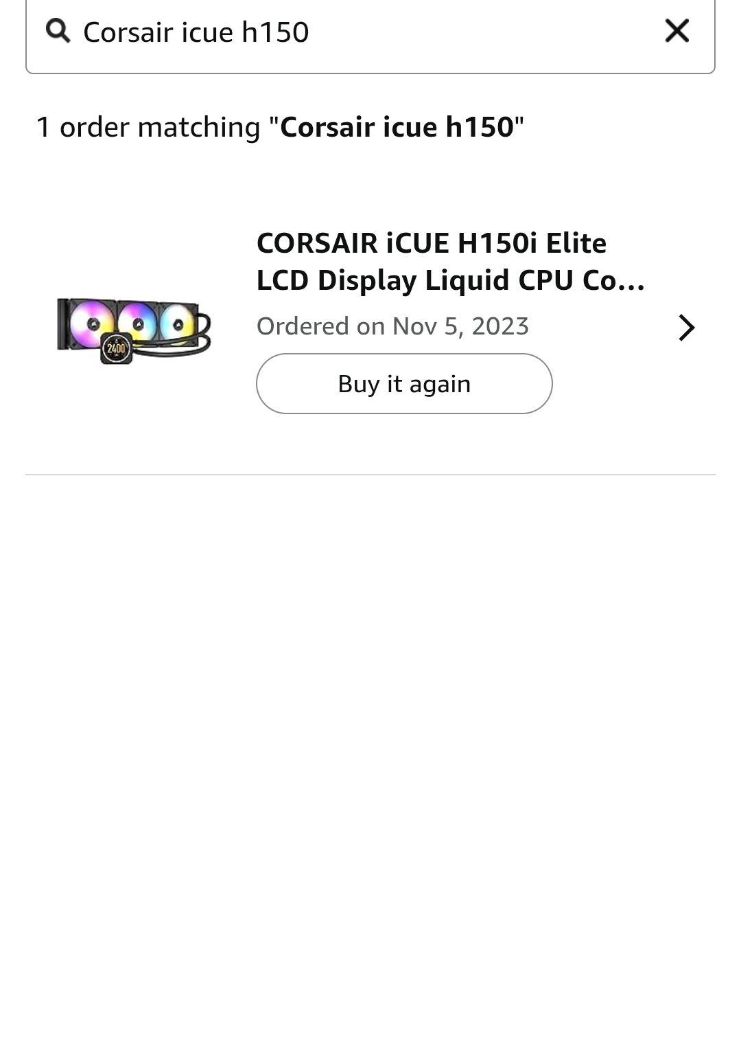 CORSAIR iCUE H150i Elite LCD Liquid CPU Cooler