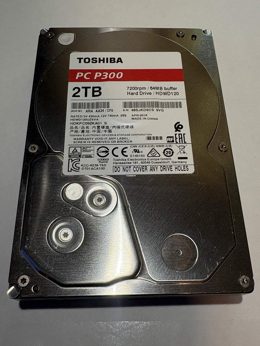 Toshiba P300 2TB 7200RPM SATA Hard Drive | Tested & Healthy | Jawa