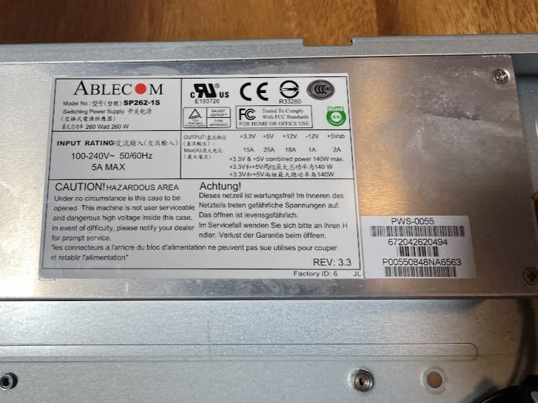 Supermicro CSE-512 1U Rack Mount Chassis 14.5" Mini ATX w 260W Power Supply