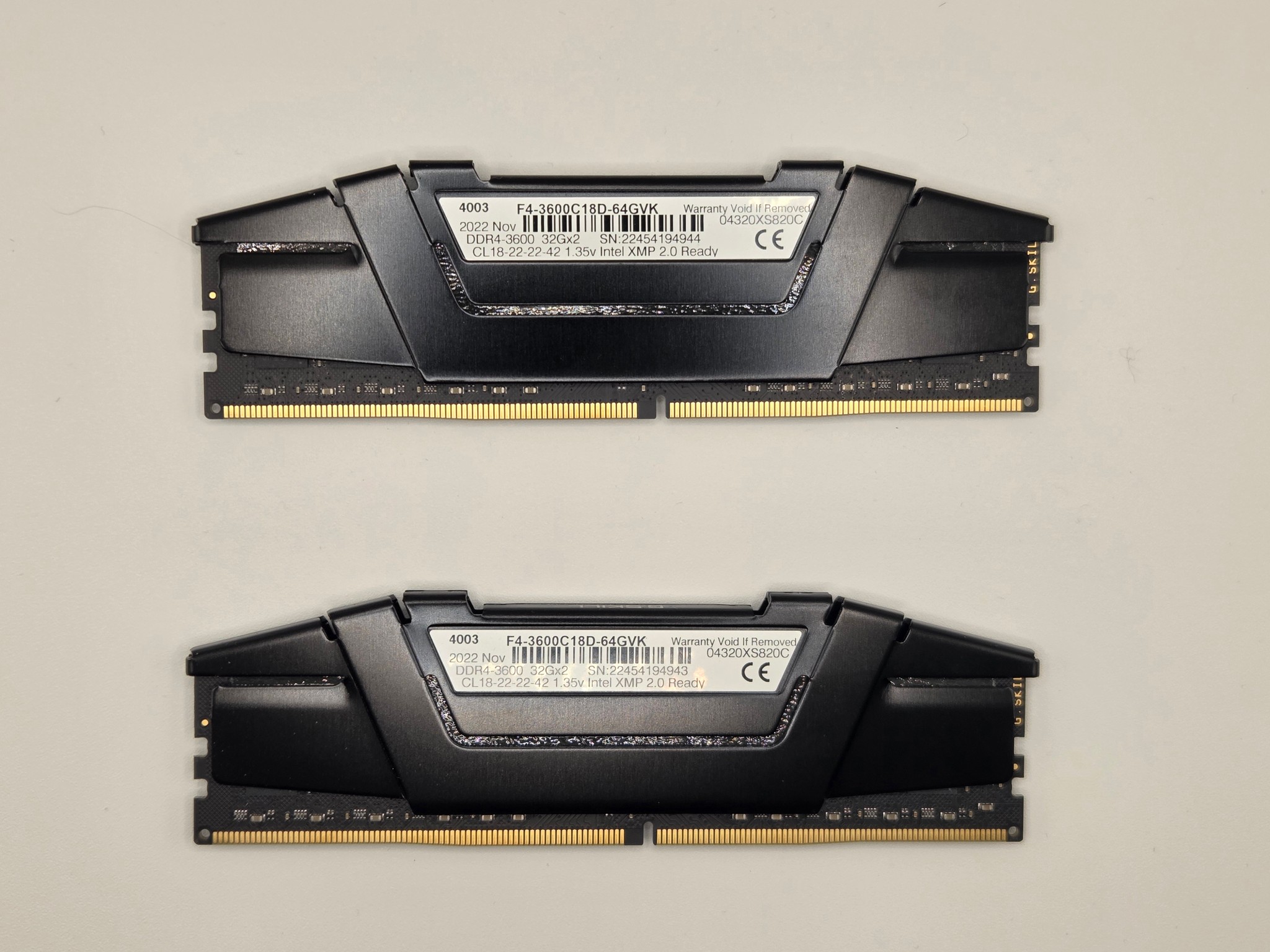 G.Skill RipjawsV CL18 DDR4-3600 64gb (32GBx2)