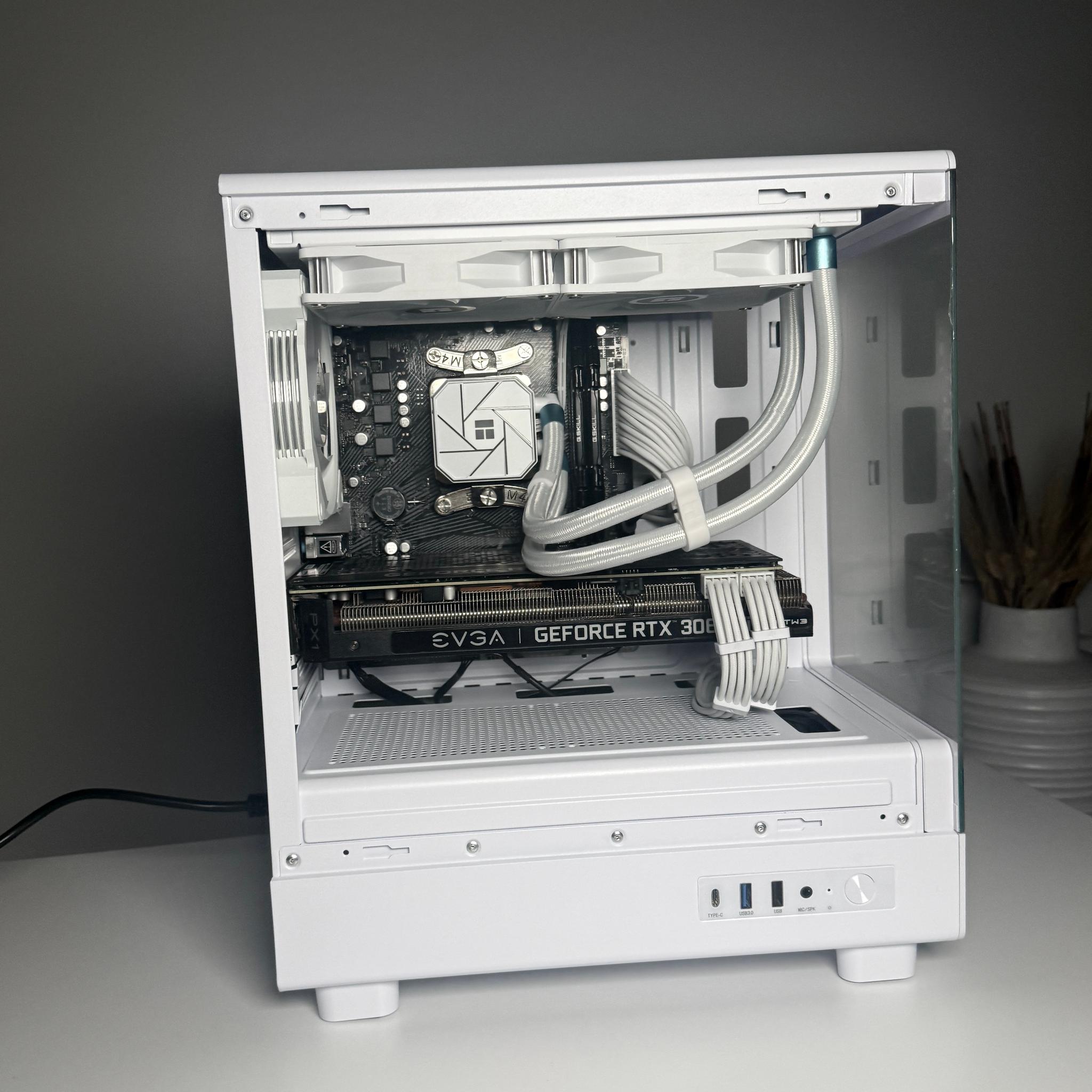 1080p High FPS White Gaming Computer🔹Rtx 3060 TI🔹 Water Cooled 240mm AIO| WiFi and Bluetooth