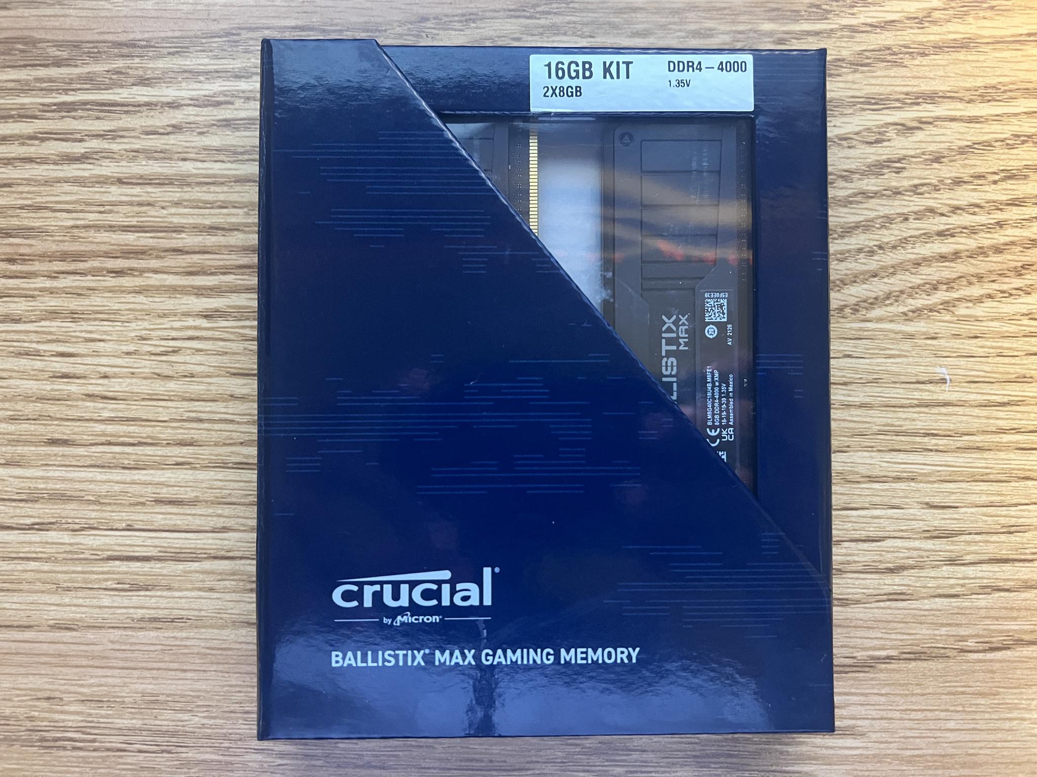 16GB (2x8GB) DDR4-4000MHz CL18 Crucial Ballistix MAX RAM Memory