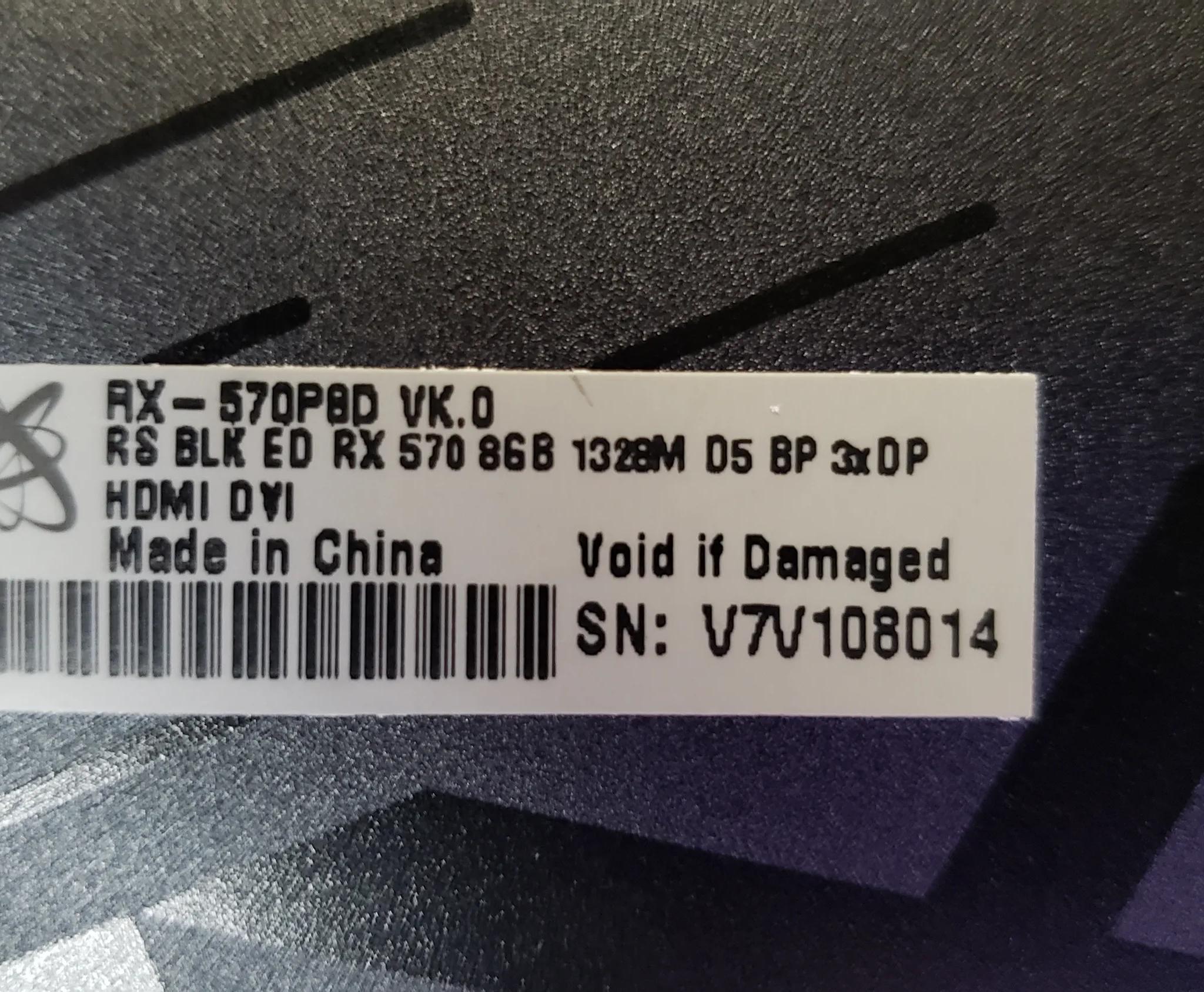 XFX RX 570 graphics card 8gb mem